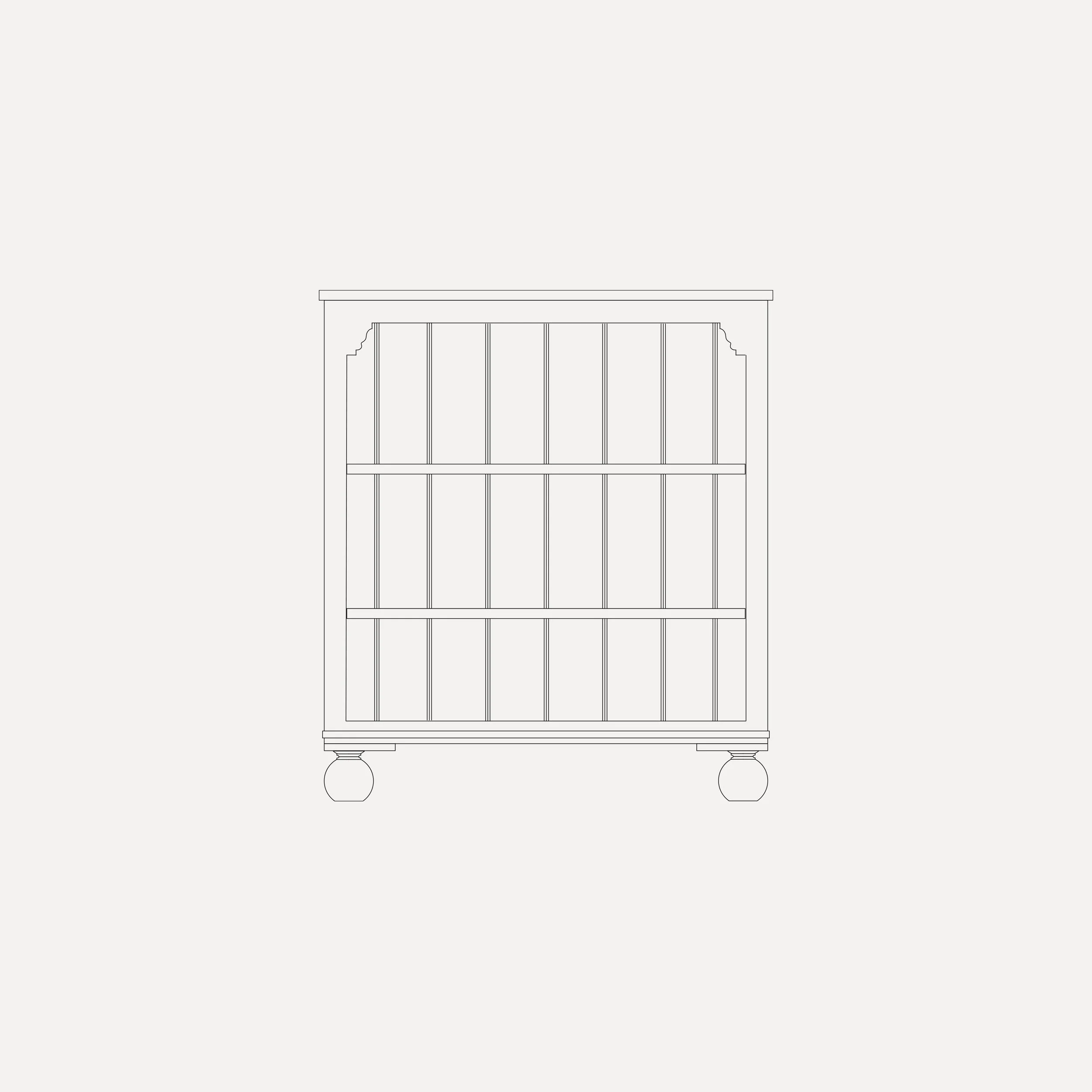 Georgian style semi bespoke hand painted traditional wooden bookcase designed by Imperfect Interiors and Pilgrim House