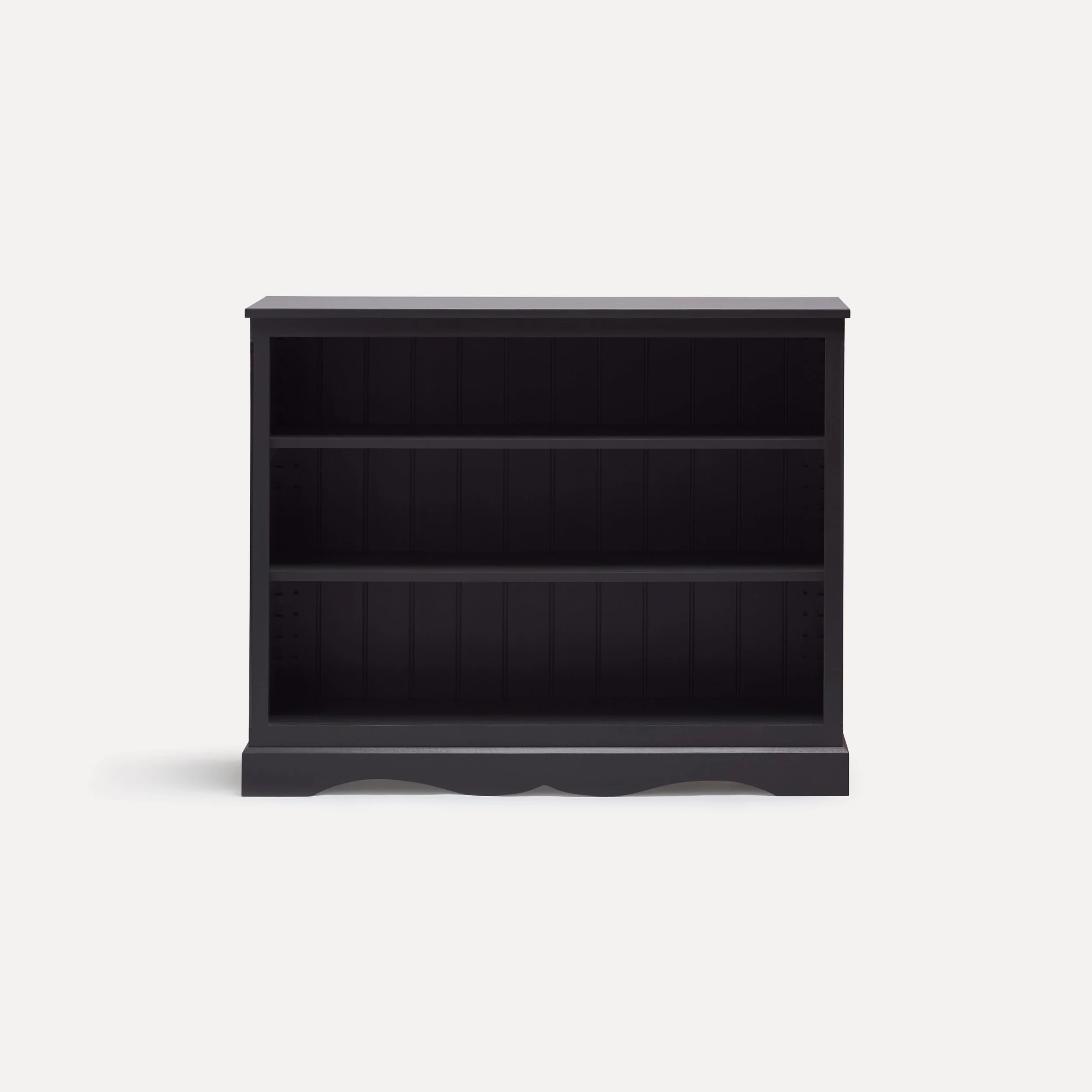 Gustavian style semi bespoke hand painted traditional wooden bookcase designed by Imperfect Interiors and Pilgrim House