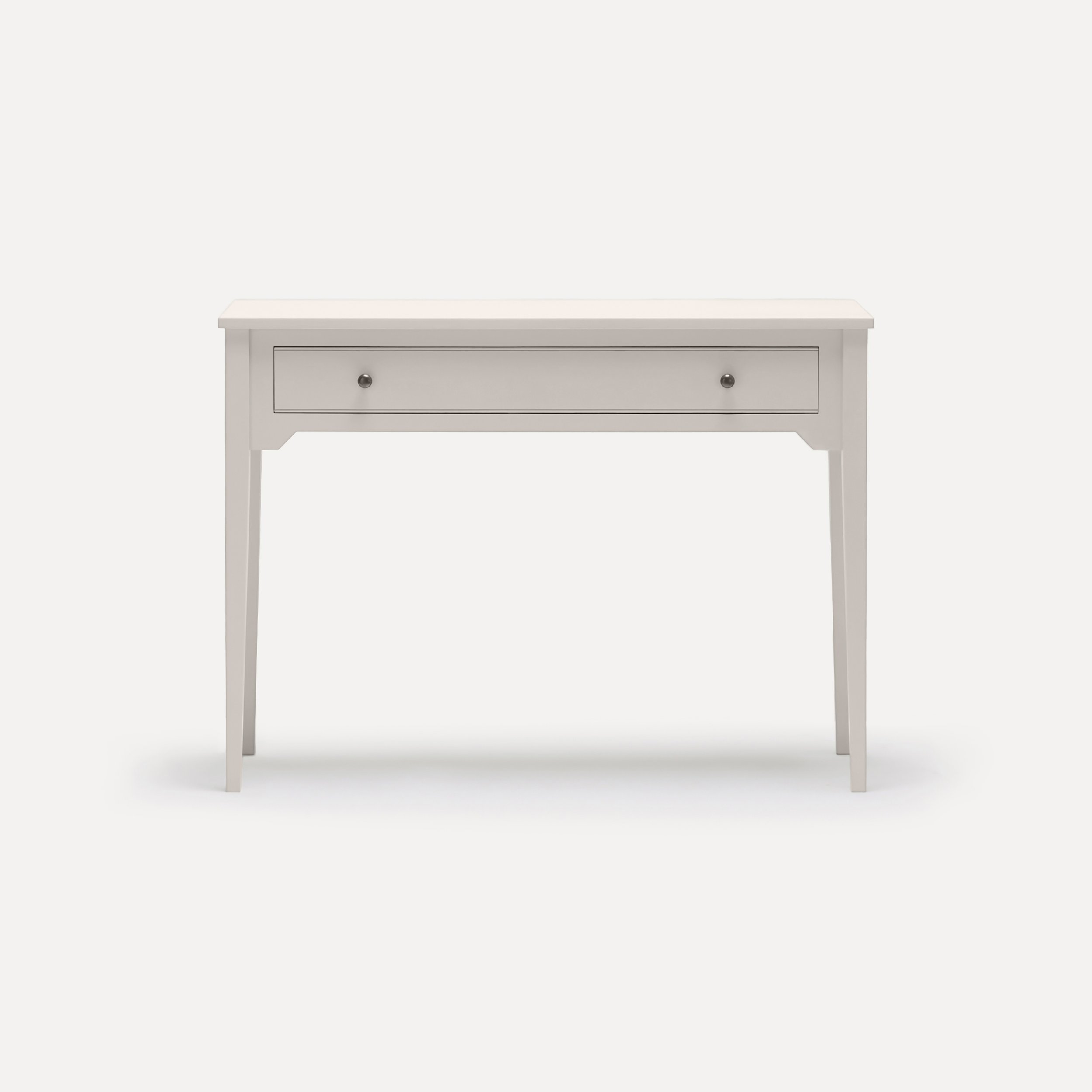 Rustic style semi bespoke hand painted traditional desk console designed by Imperfect Interiors and Pilgrim House