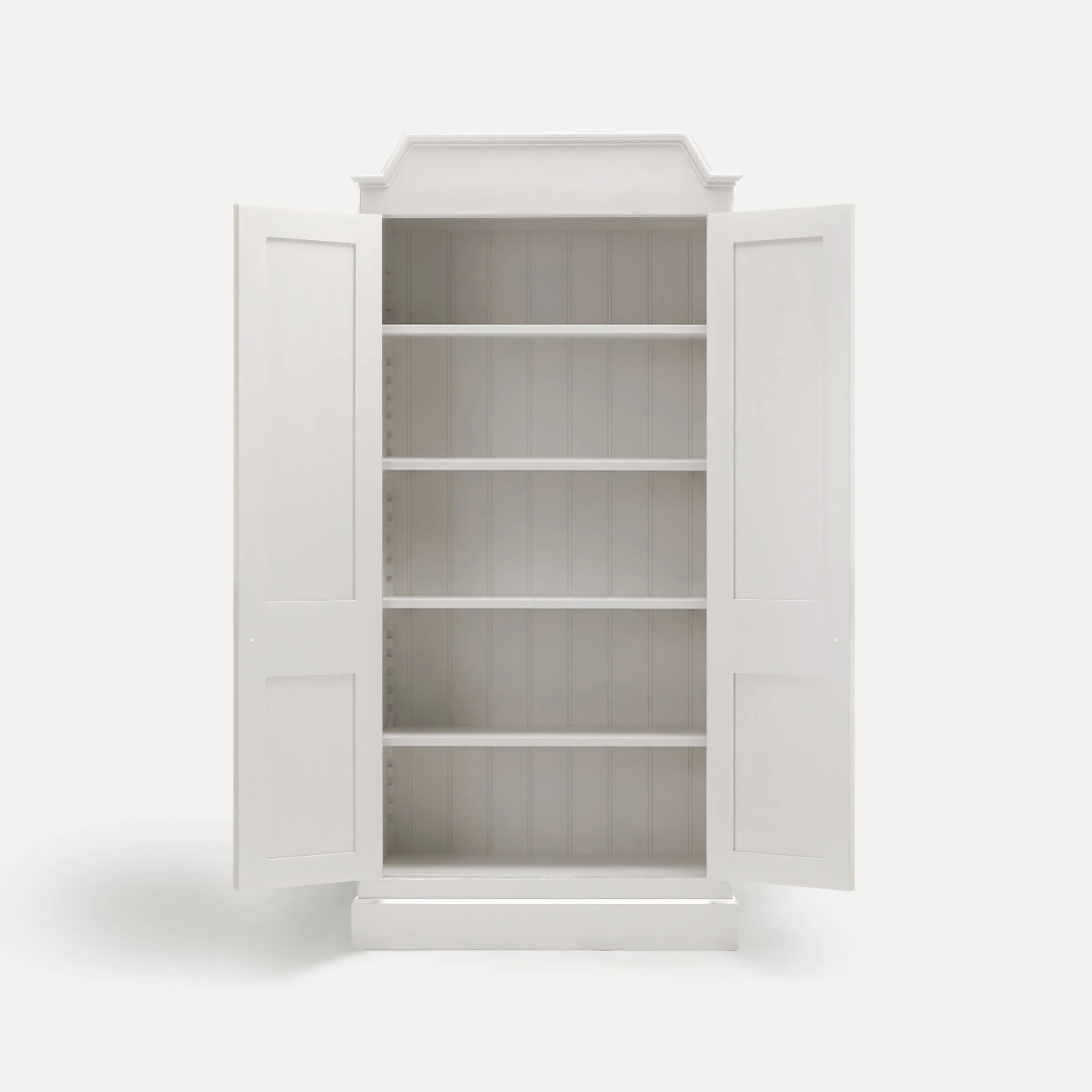 Freestanding Rustic style semi bespoke traditional wooden pantry larder hand painted designed by Imperfect Interiors and Pilgrim House