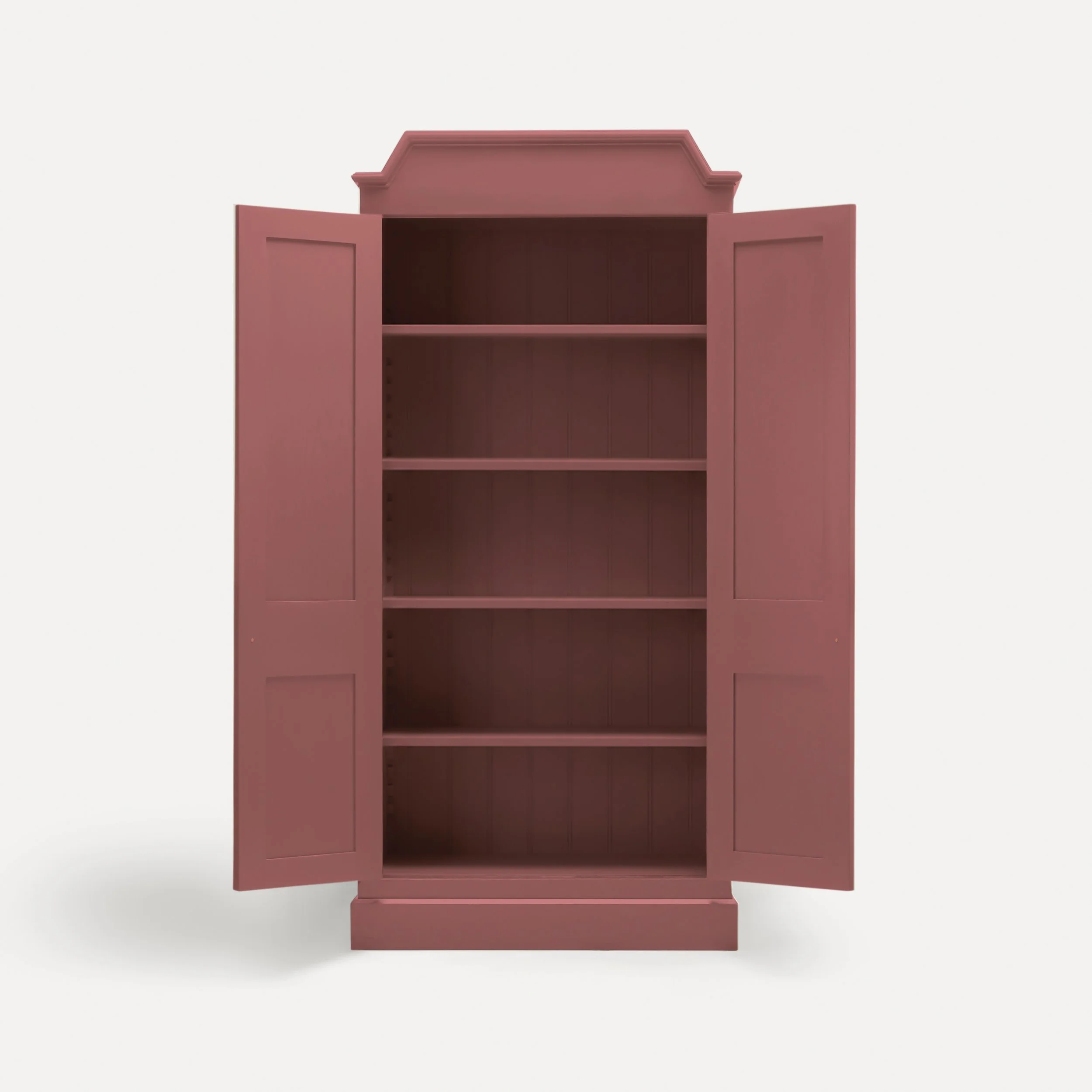 Freestanding Rustic style semi bespoke traditional wooden pantry larder hand painted designed by Imperfect Interiors and Pilgrim House