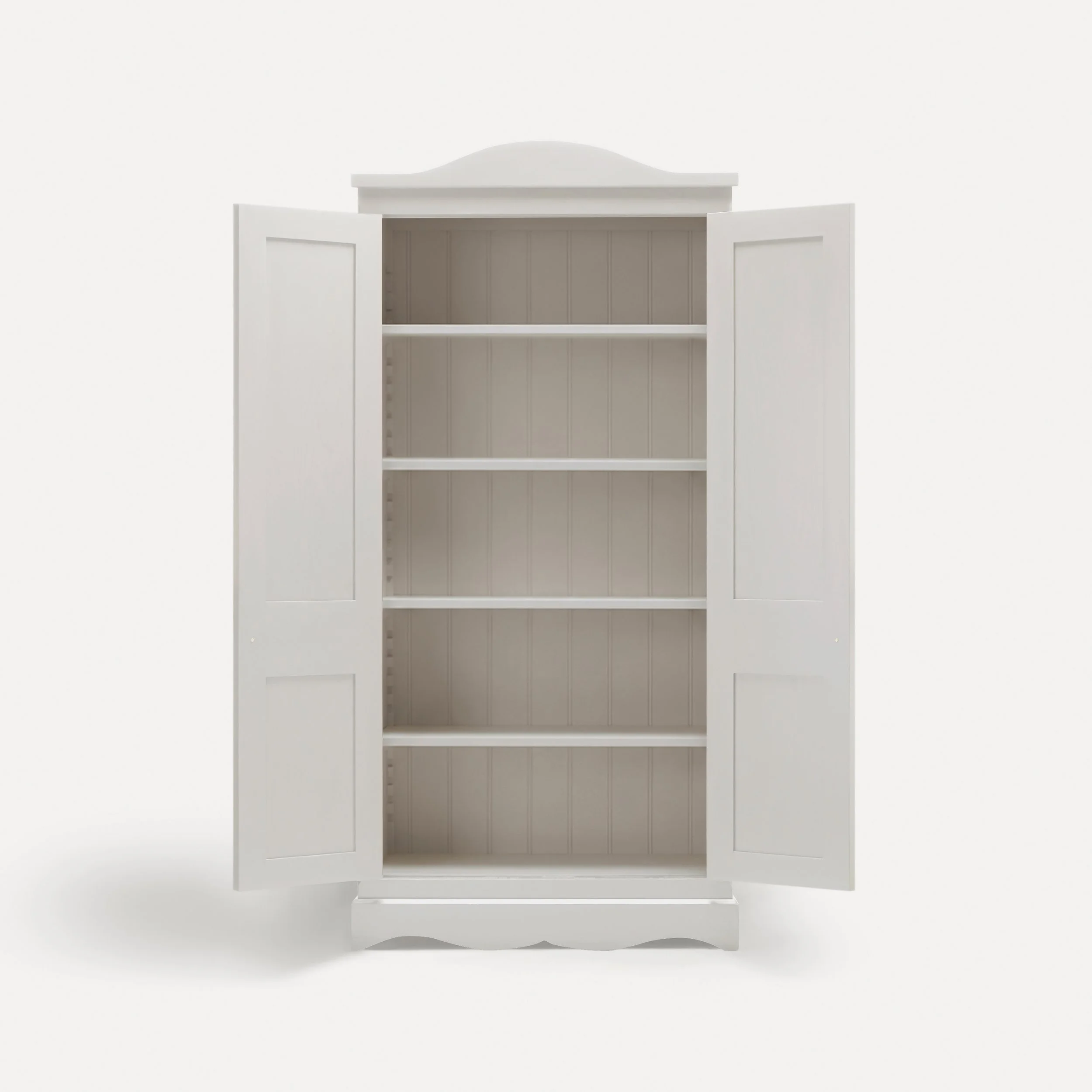 Freestanding Gustavian style semi bespoke traditional wooden pantry larder hand painted designed by Imperfect Interiors and Pilgrim House