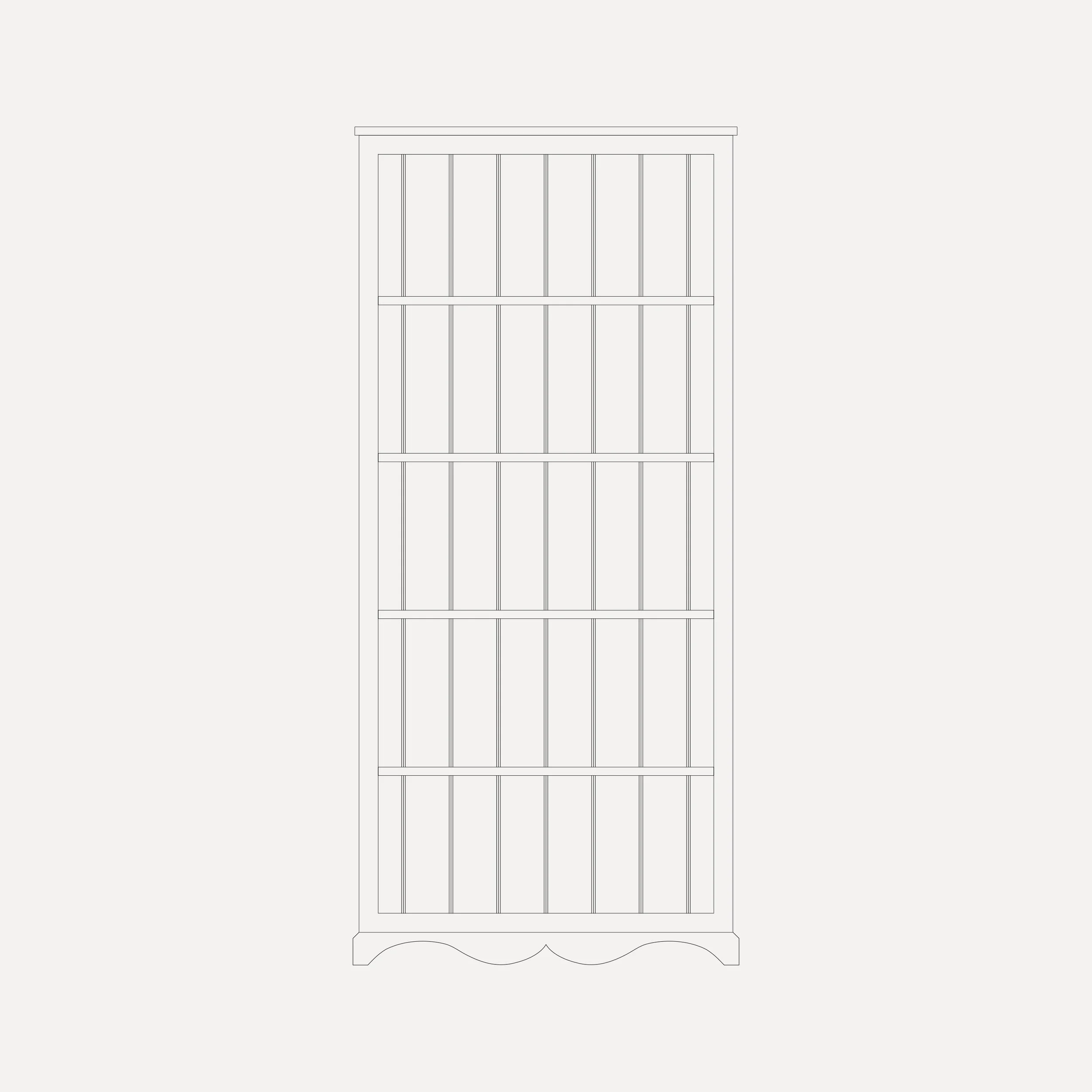 Gustavian style semi bespoke hand painted traditional wooden bookcase designed by Imperfect Interiors and Pilgrim House