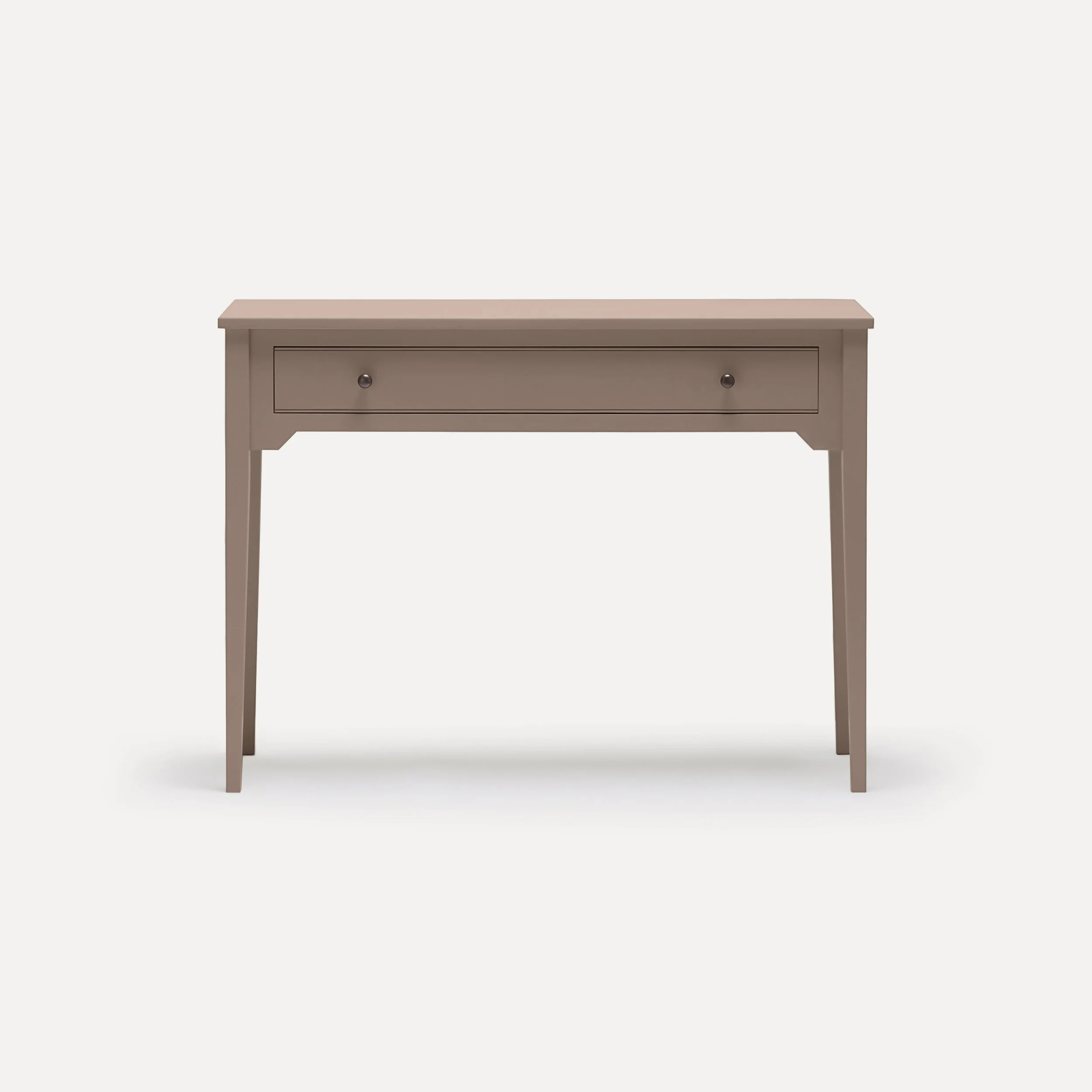 Rustic style semi bespoke hand painted traditional desk console designed by Imperfect Interiors and Pilgrim House