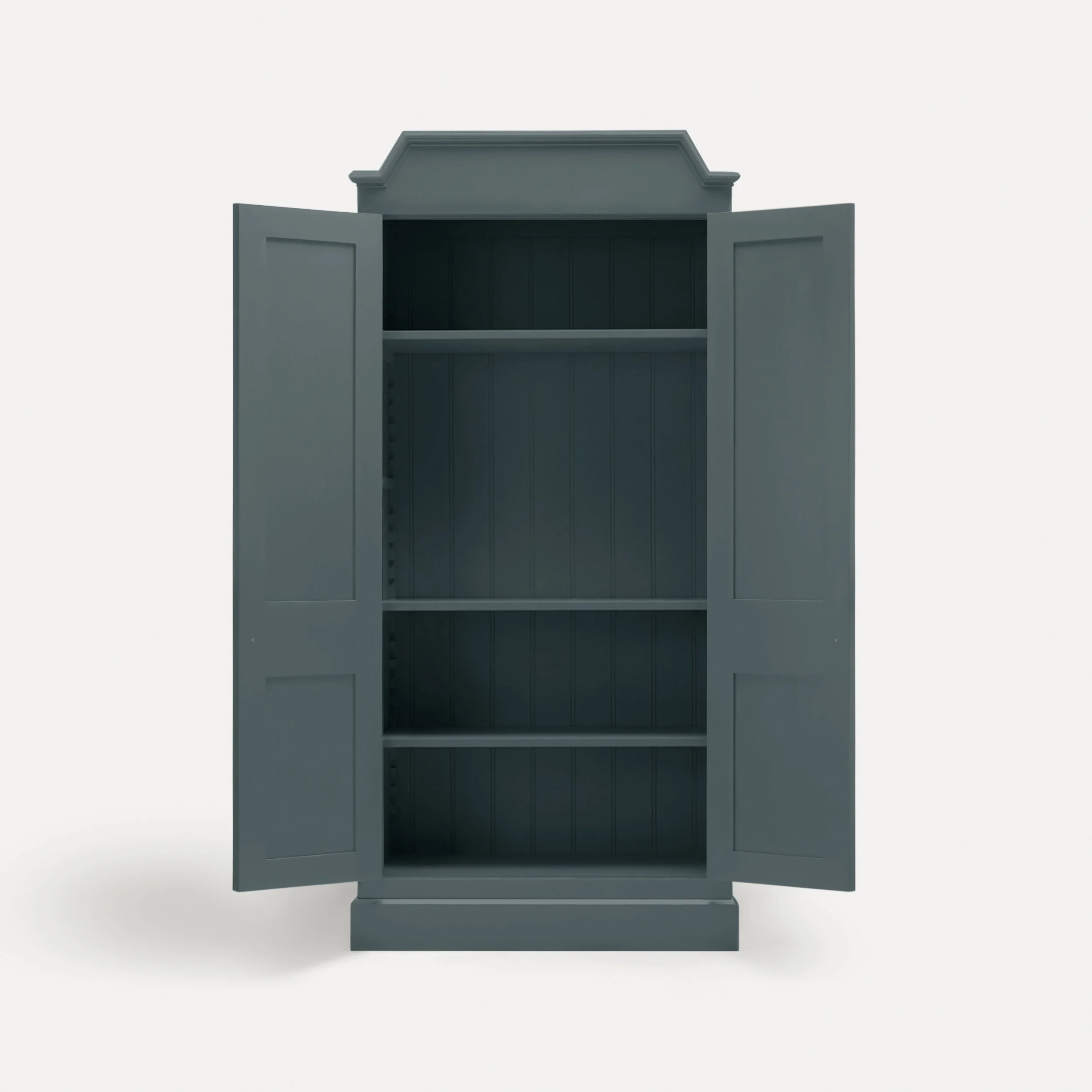 Freestanding Rustic style semi bespoke traditional wooden tv cabinet media unit hand painted designed by Imperfect Interiors and Pilgrim House