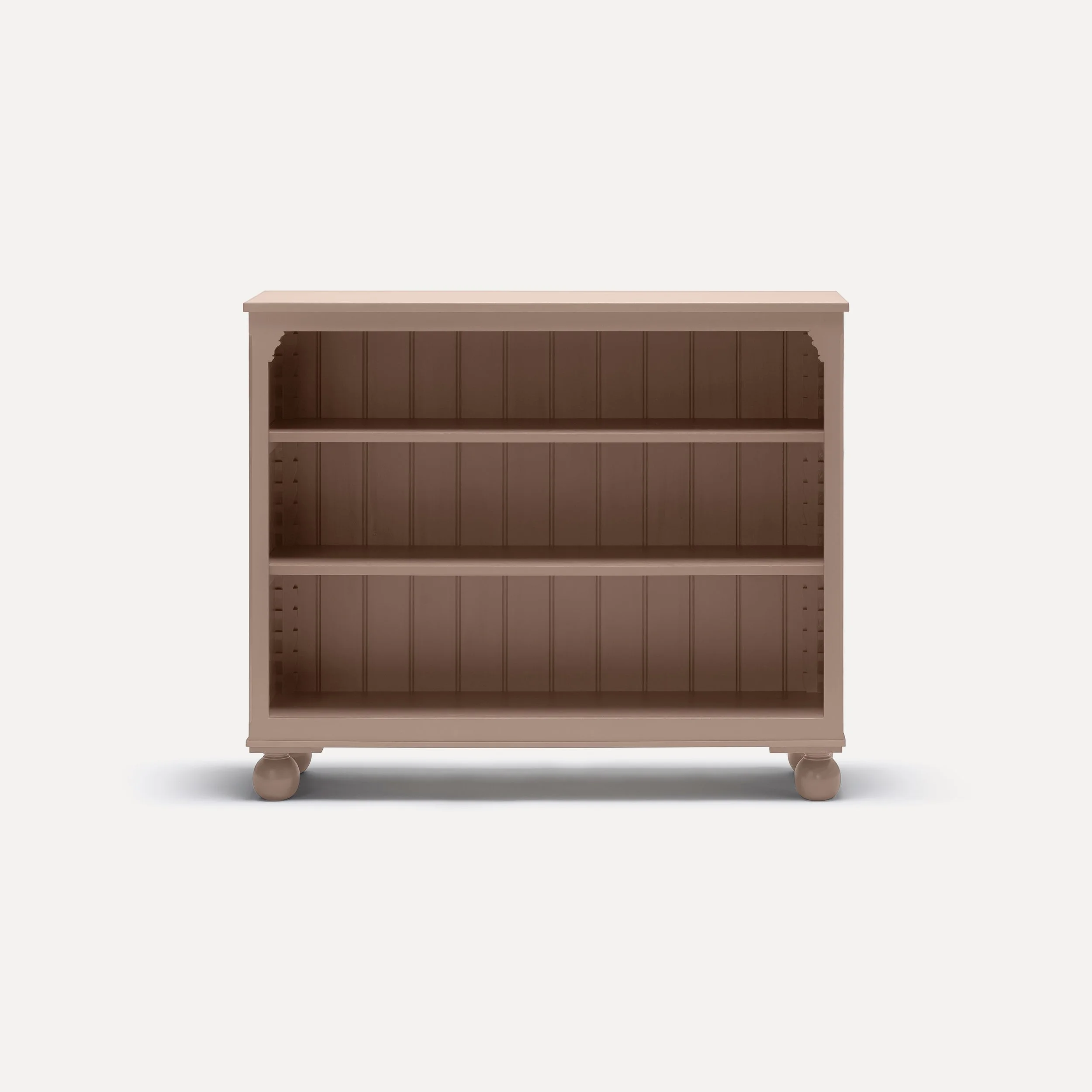 Georgian style semi bespoke hand painted traditional wooden bookcase designed by Imperfect Interiors and Pilgrim House