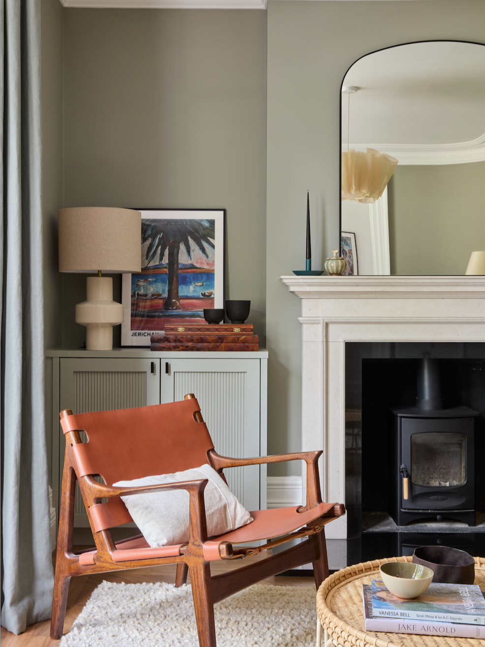 room-painted-in-pear-calm-warm-green-paint-imperfect-interiors-pilgrim-fenwick-and-tilbrook-range-collaboration