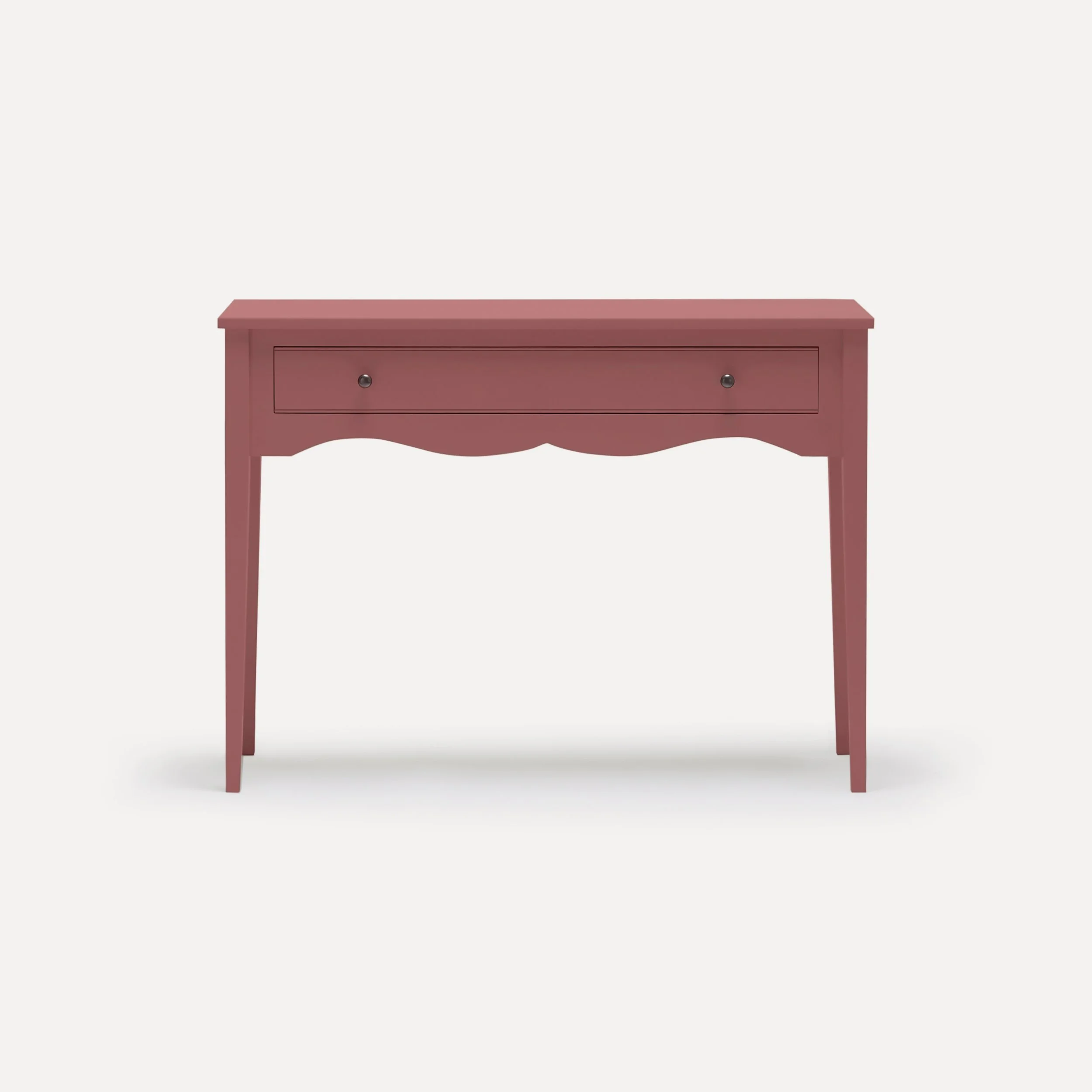 Gustavian style semi bespoke hand painted traditional desk console designed by Imperfect Interiors and Pilgrim House