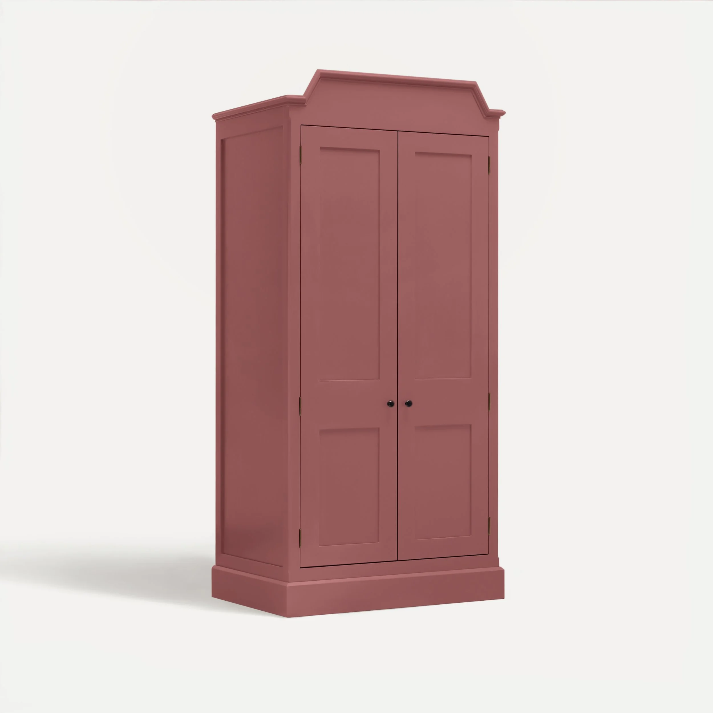 Freestanding Rustic style semi bespoke traditional wooden wardrobe hand painted designed by Imperfect Interiors and Pilgrim House