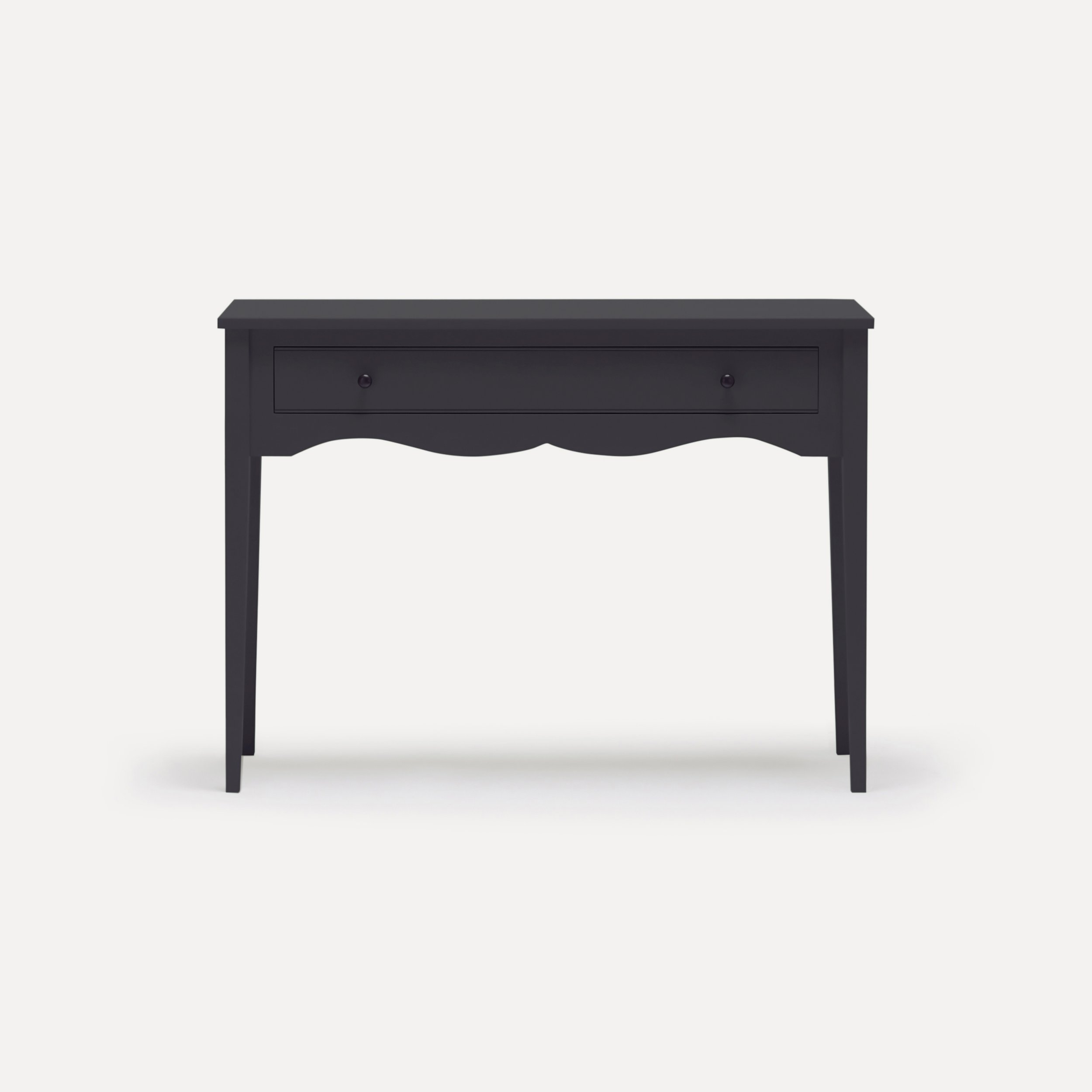 Gustavian style semi bespoke hand painted traditional desk console designed by Imperfect Interiors and Pilgrim House