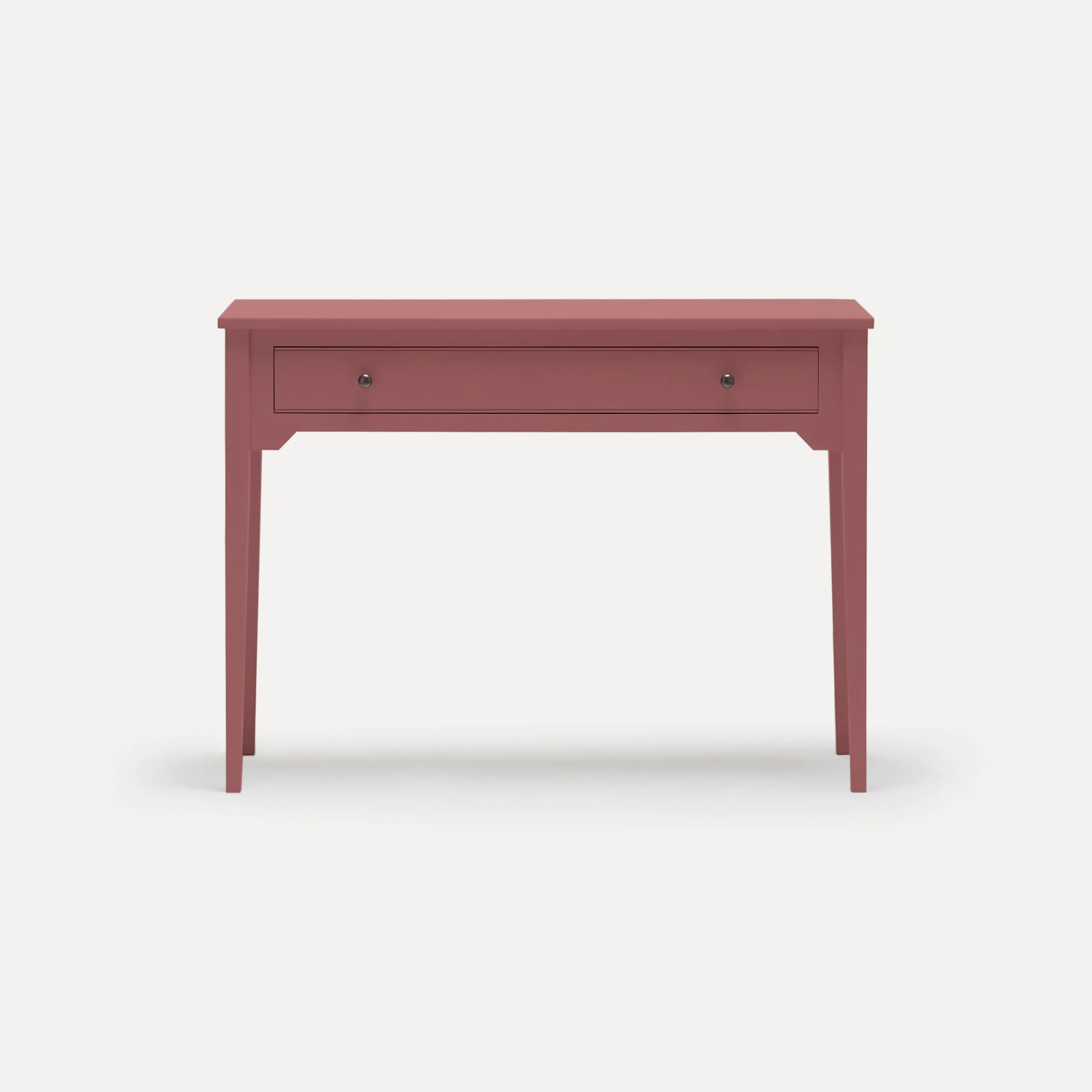 Rustic style semi bespoke hand painted traditional desk console designed by Imperfect Interiors and Pilgrim House