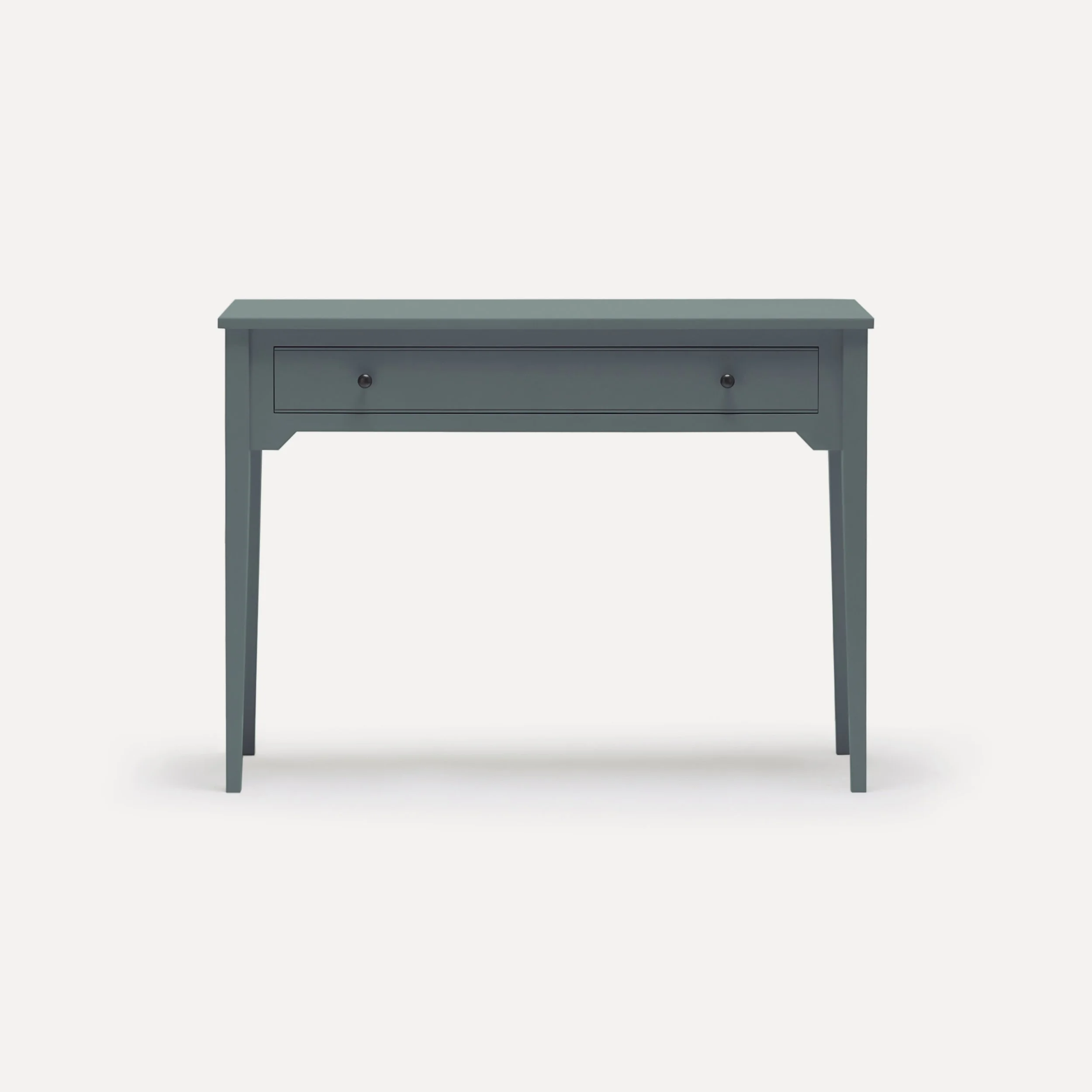 Rustic style semi bespoke hand painted traditional desk console designed by Imperfect Interiors and Pilgrim House