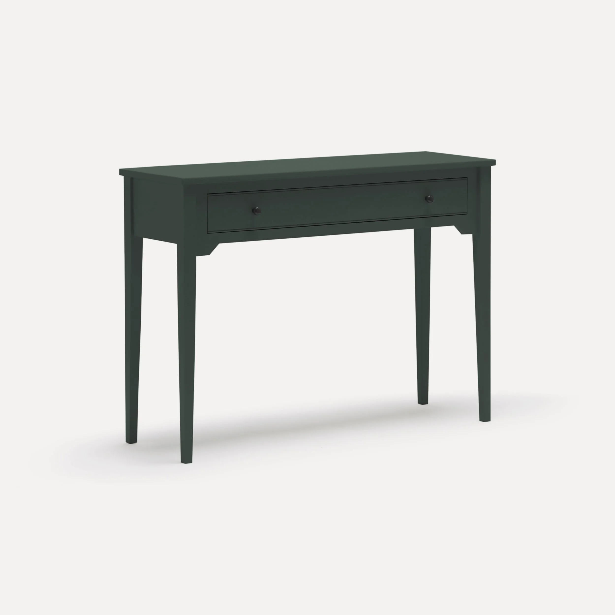 Rustic style semi bespoke hand painted traditional desk console designed by Imperfect Interiors and Pilgrim House