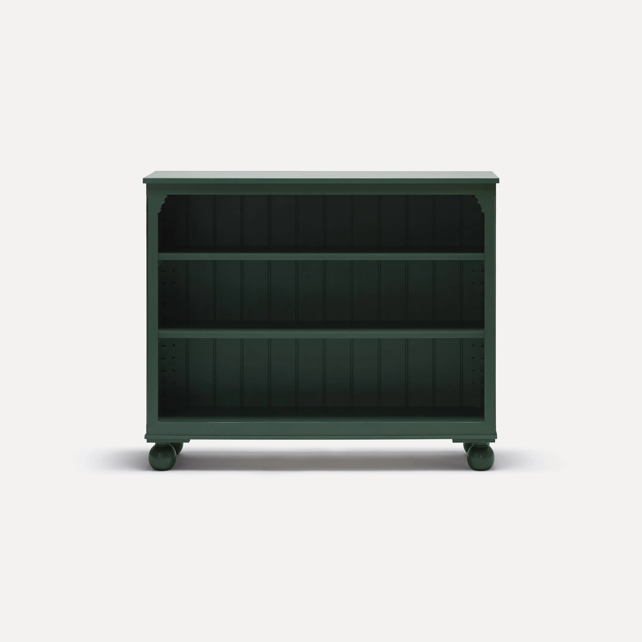 Georgian style semi bespoke hand painted traditional wooden bookcase designed by Imperfect Interiors and Pilgrim House