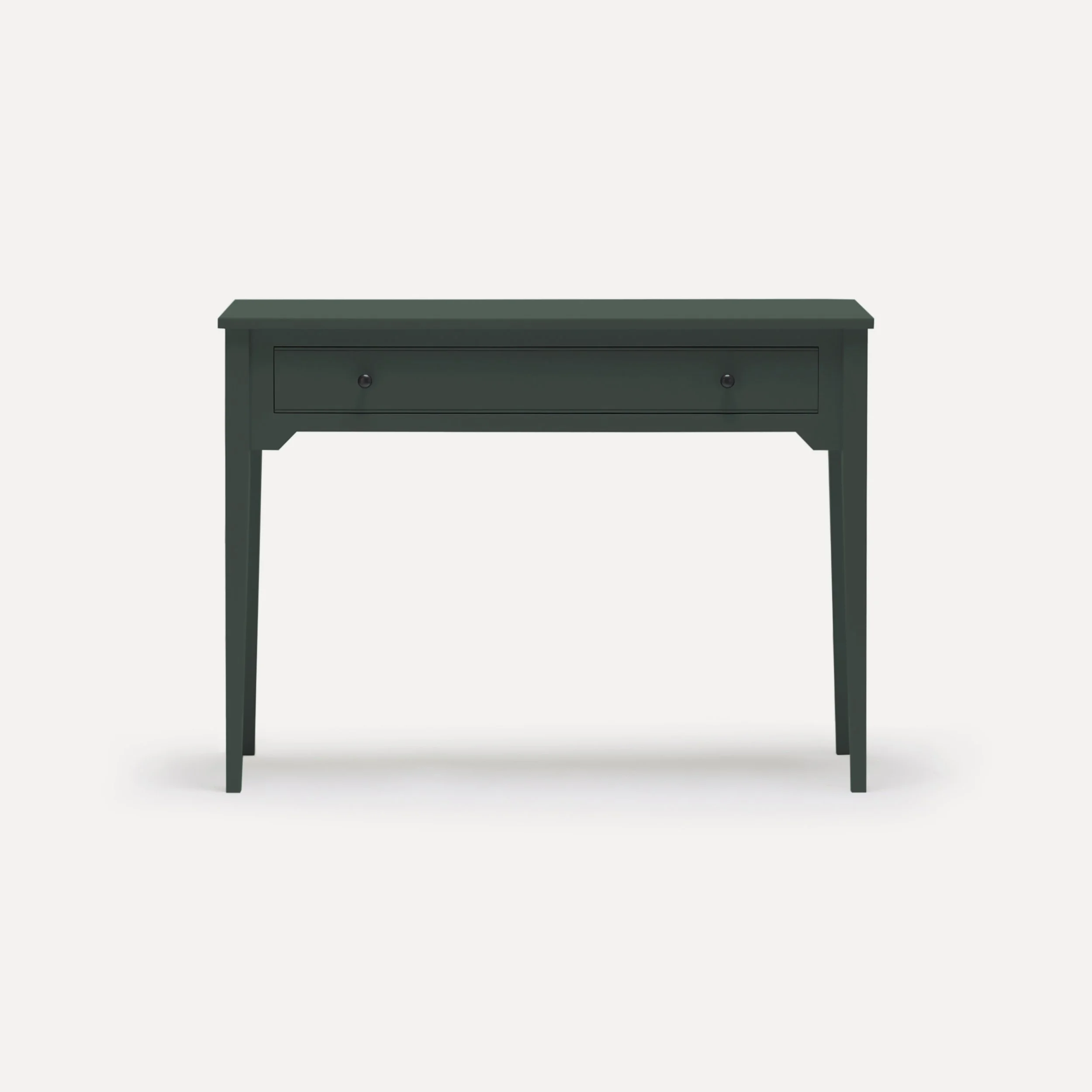 Rustic style semi bespoke hand painted traditional desk console designed by Imperfect Interiors and Pilgrim House