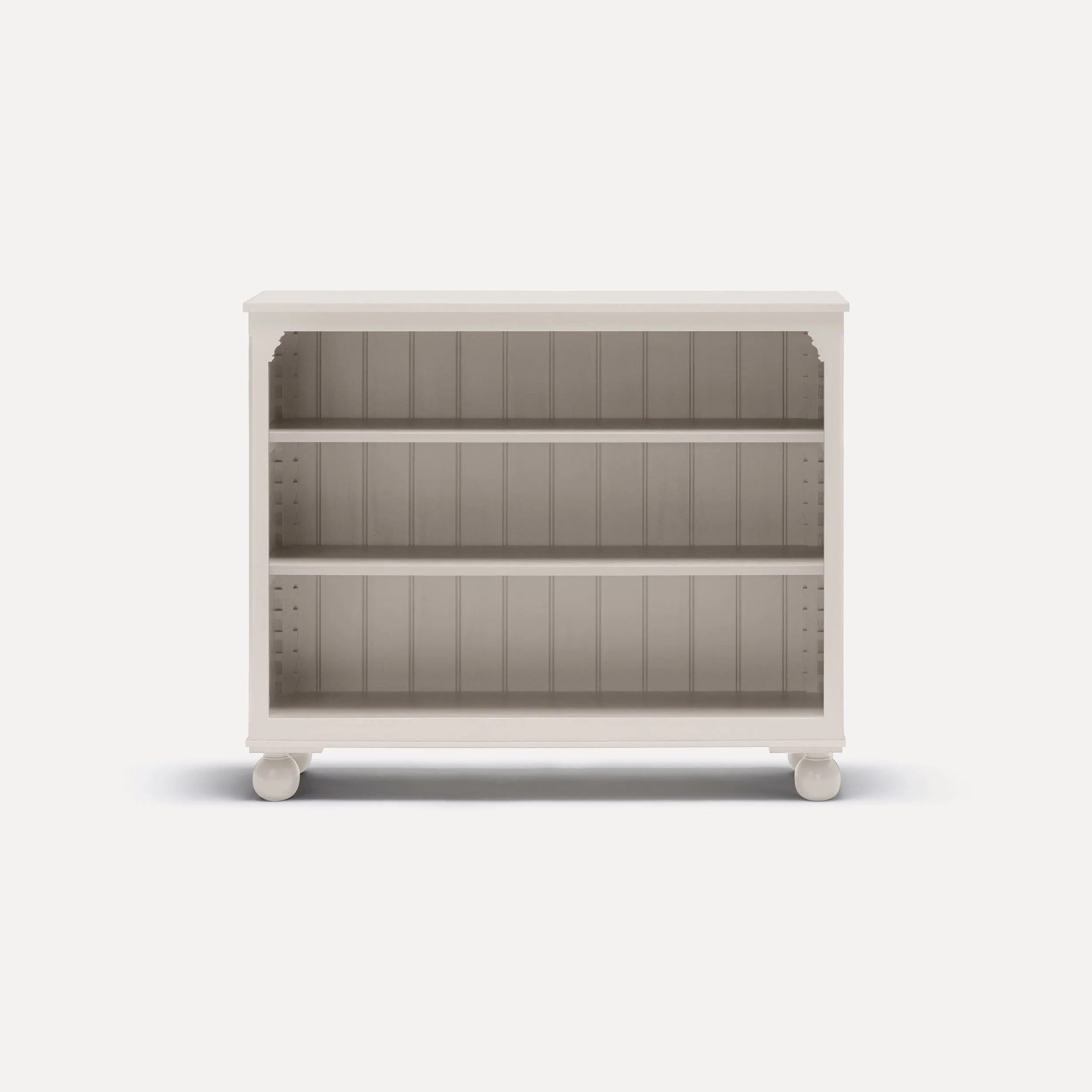 Georgian style semi bespoke hand painted traditional wooden bookcase designed by Imperfect Interiors and Pilgrim House