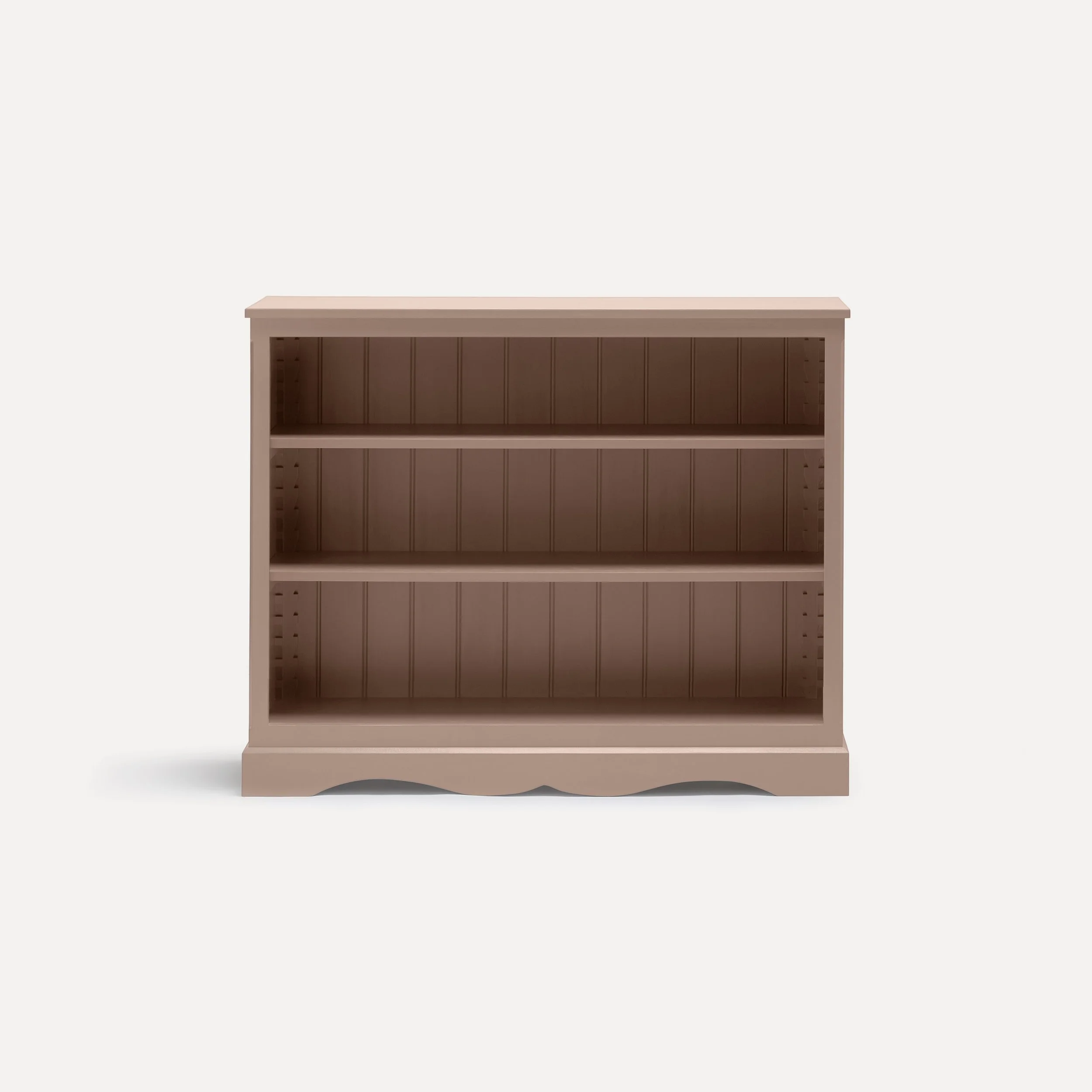 Gustavian style semi bespoke hand painted traditional wooden bookcase designed by Imperfect Interiors and Pilgrim House