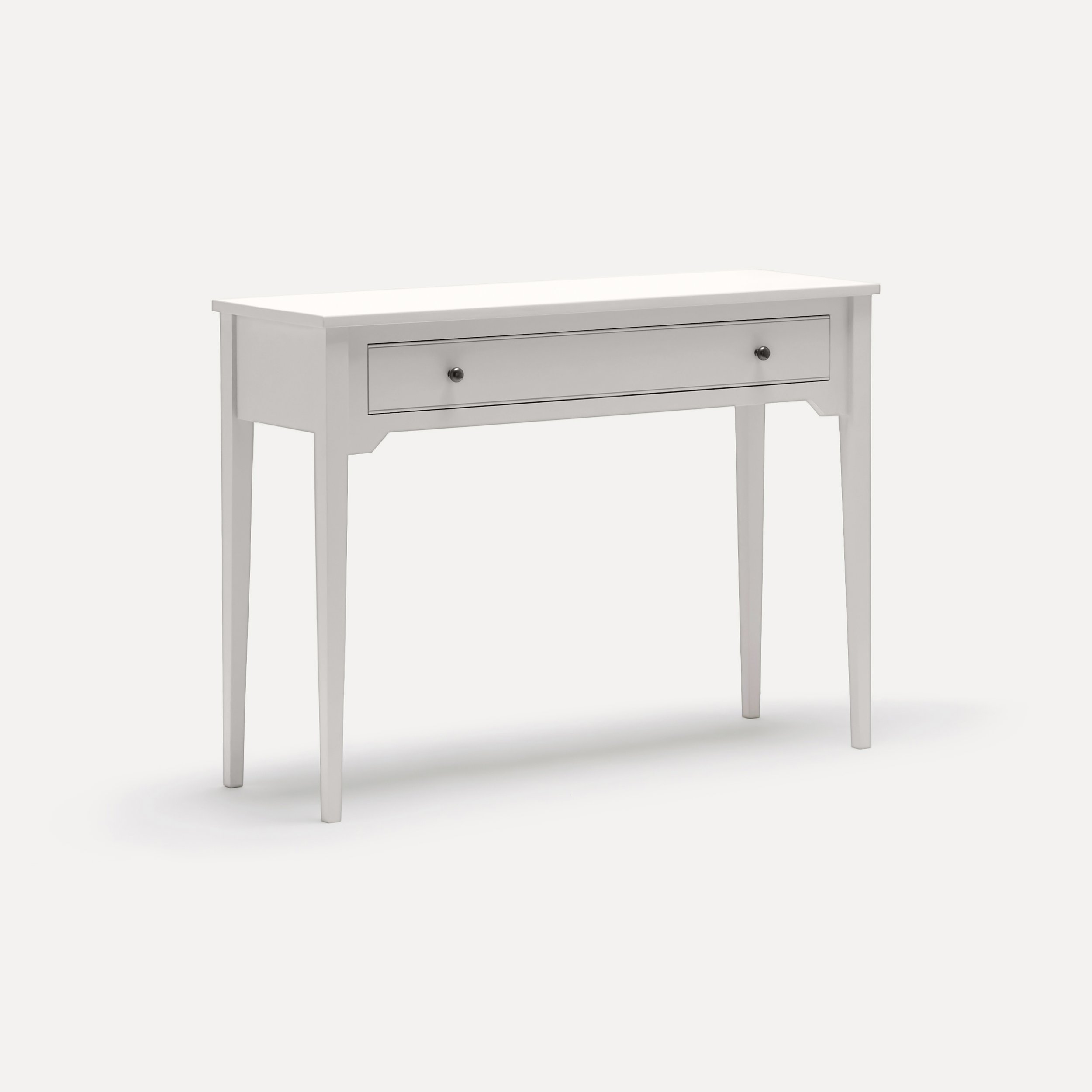 Rustic style semi bespoke hand painted traditional desk console designed by Imperfect Interiors and Pilgrim House