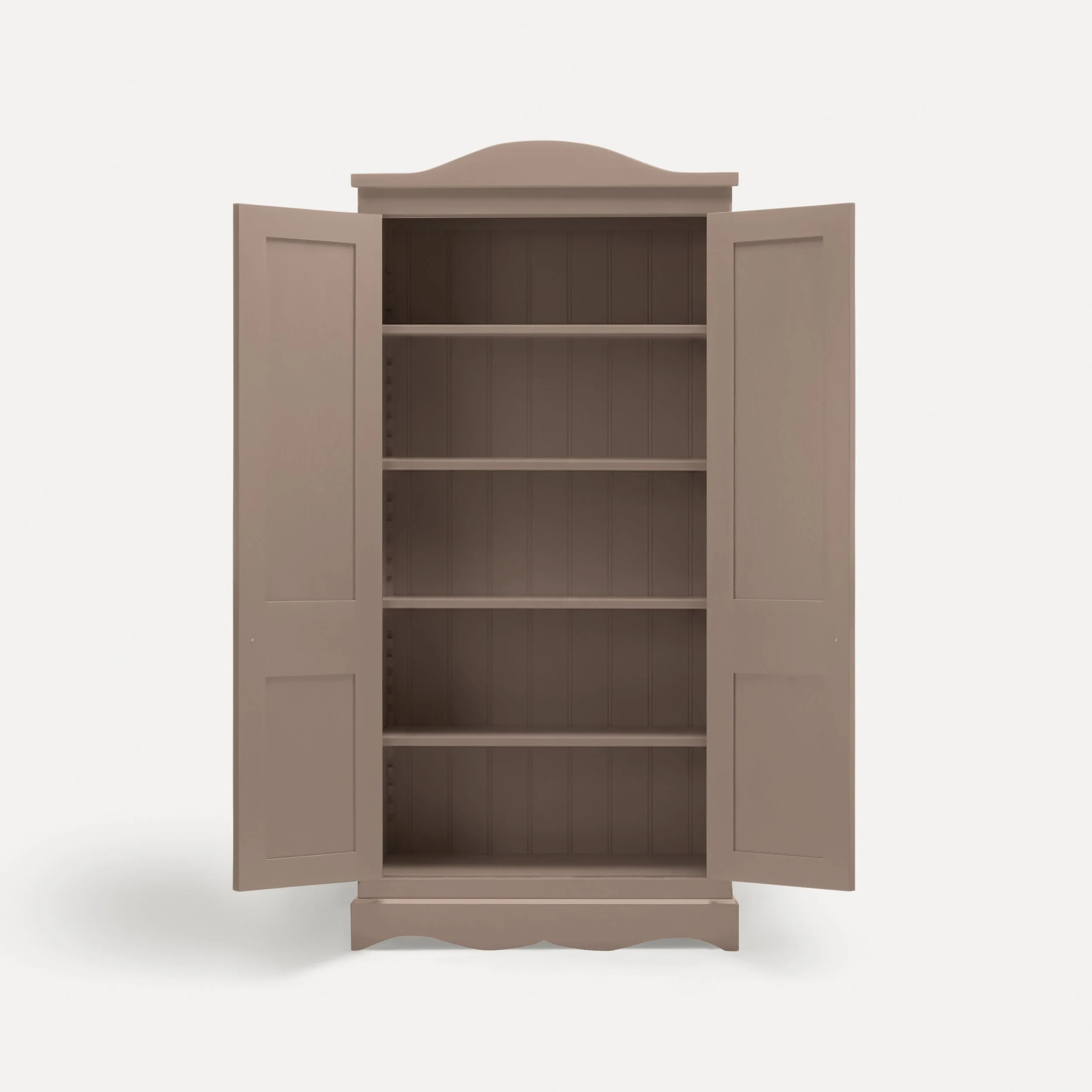 Freestanding Gustavian style semi bespoke traditional wooden pantry larder hand painted designed by Imperfect Interiors and Pilgrim House