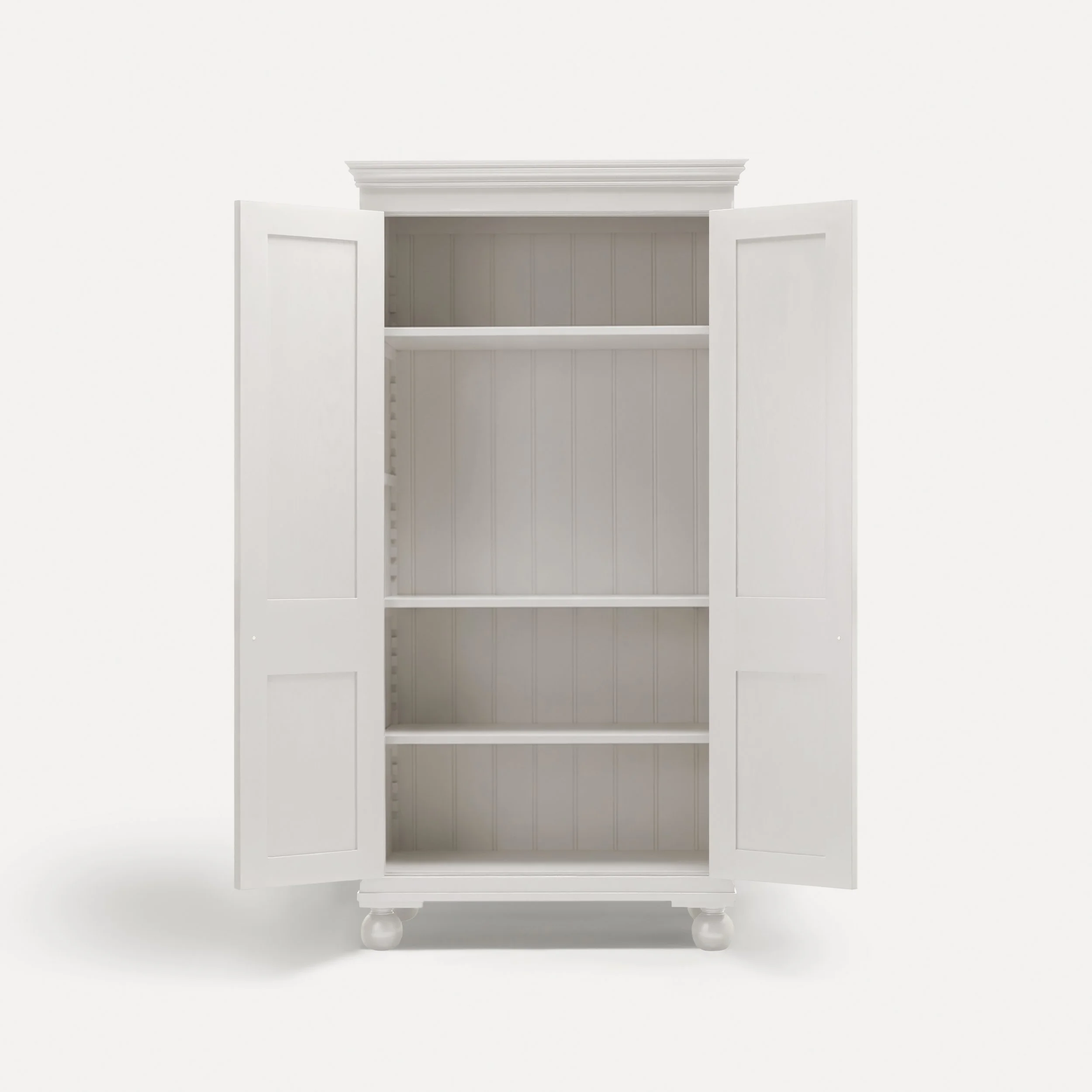 Freestanding Georgian style semi bespoke traditional wooden tv cabinet media unit hand painted designed by Imperfect Interiors and Pilgrim House