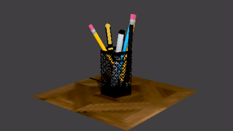 A PSX style penicil holder spinning