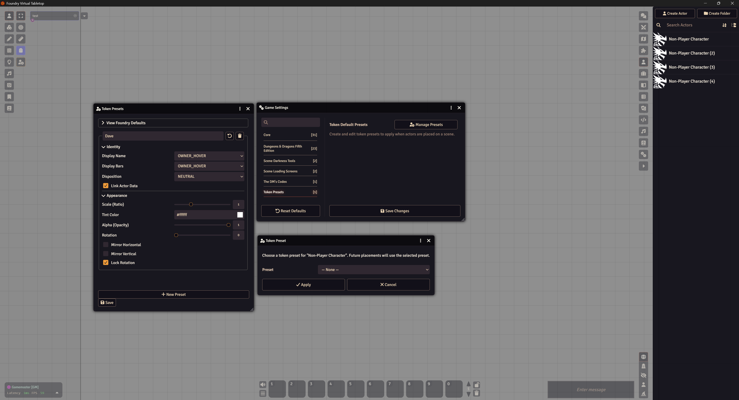 Foundry VTT module - Token Presets