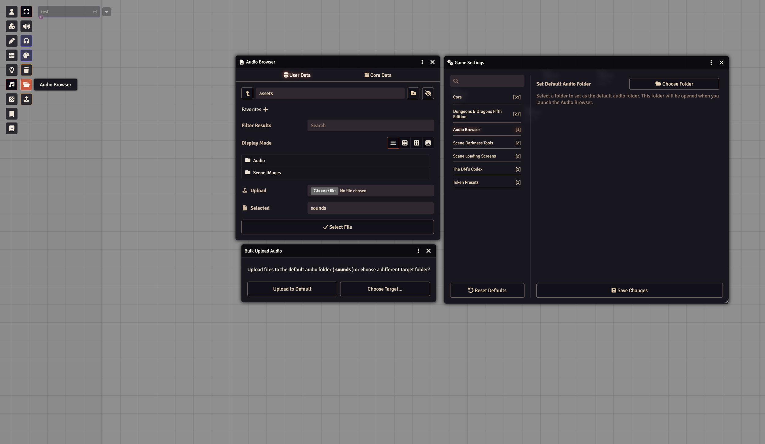 Foundry VTT module - Audio Browser