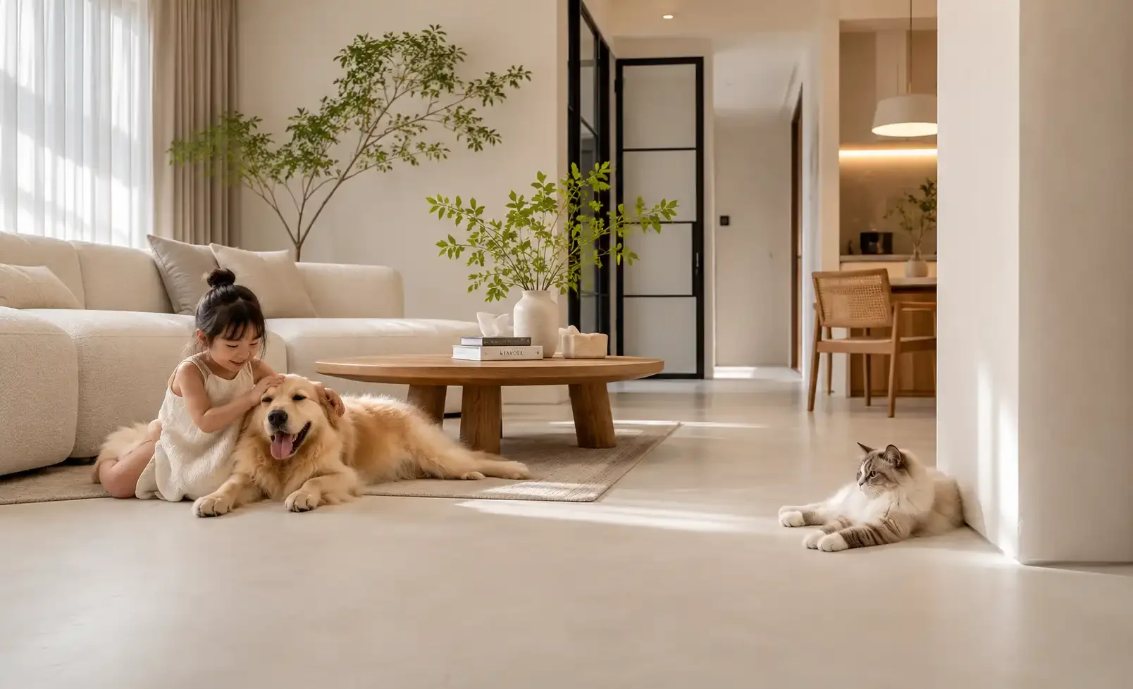 Is Microcement Pet-Friendly? Why Semiforêt Works for Homes with Pets and Children