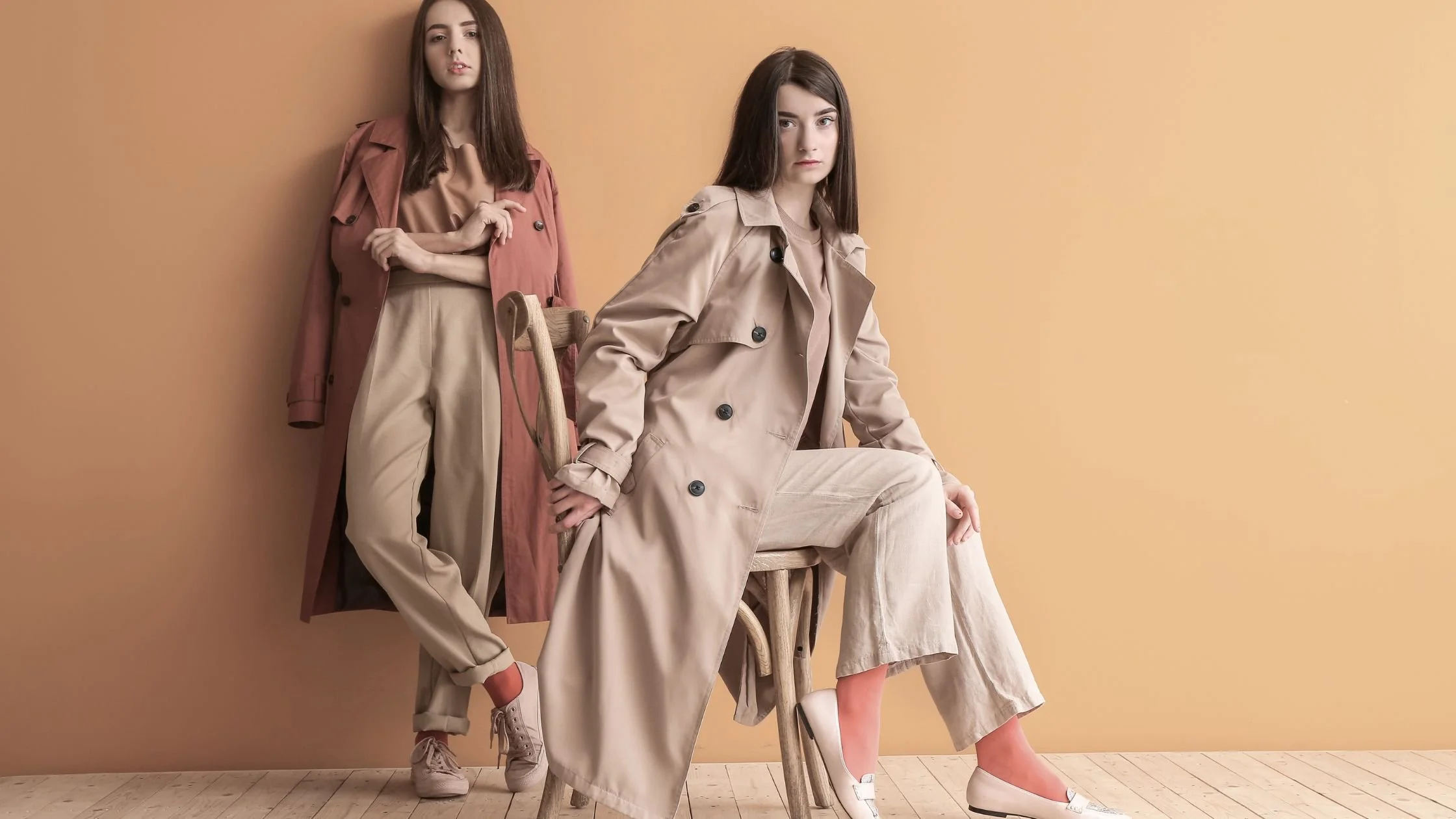 fashion lifestyle neutral tones 2 female models