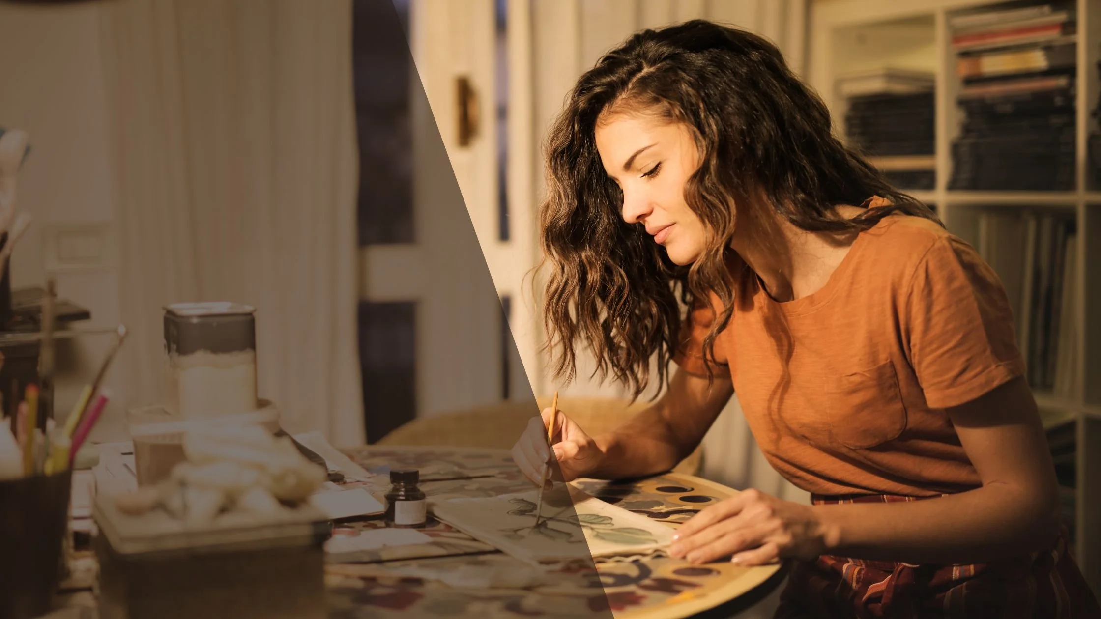 female fashion brand builder working in the studio on ideas