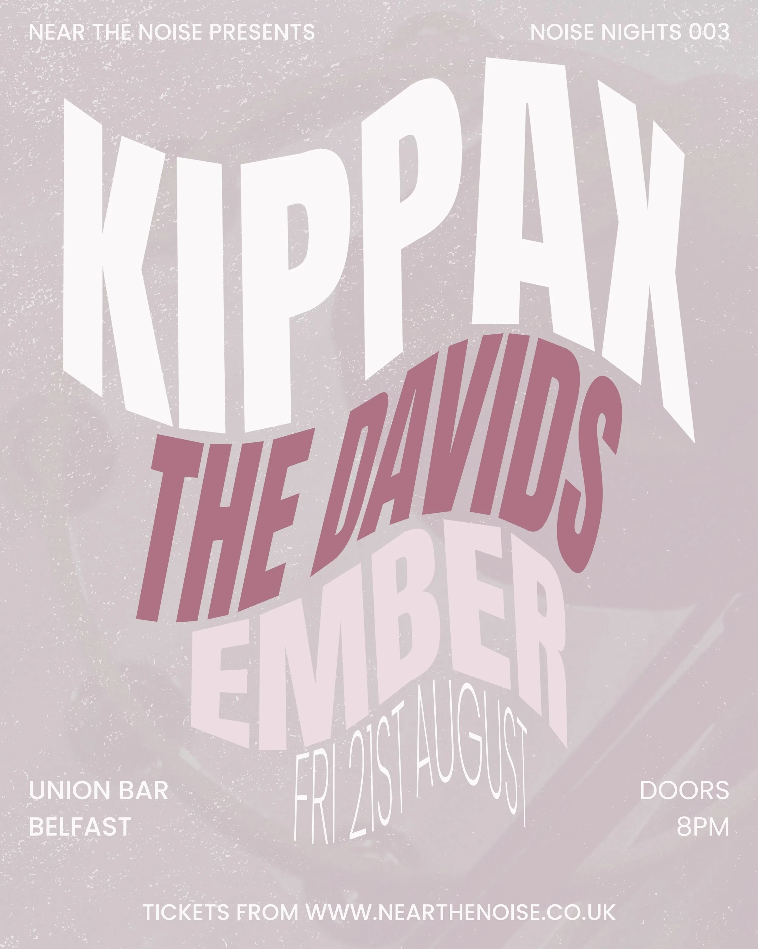 Noise Nights 003.

It&rsquo;s confirmed, Belfast loves KIPPAX!

After the response they got at Noise Nights 002 and their recent No Line Up show with @withafadamag, it only felt right to bring @kippaxtheband back for the deserved headline slot.

Join