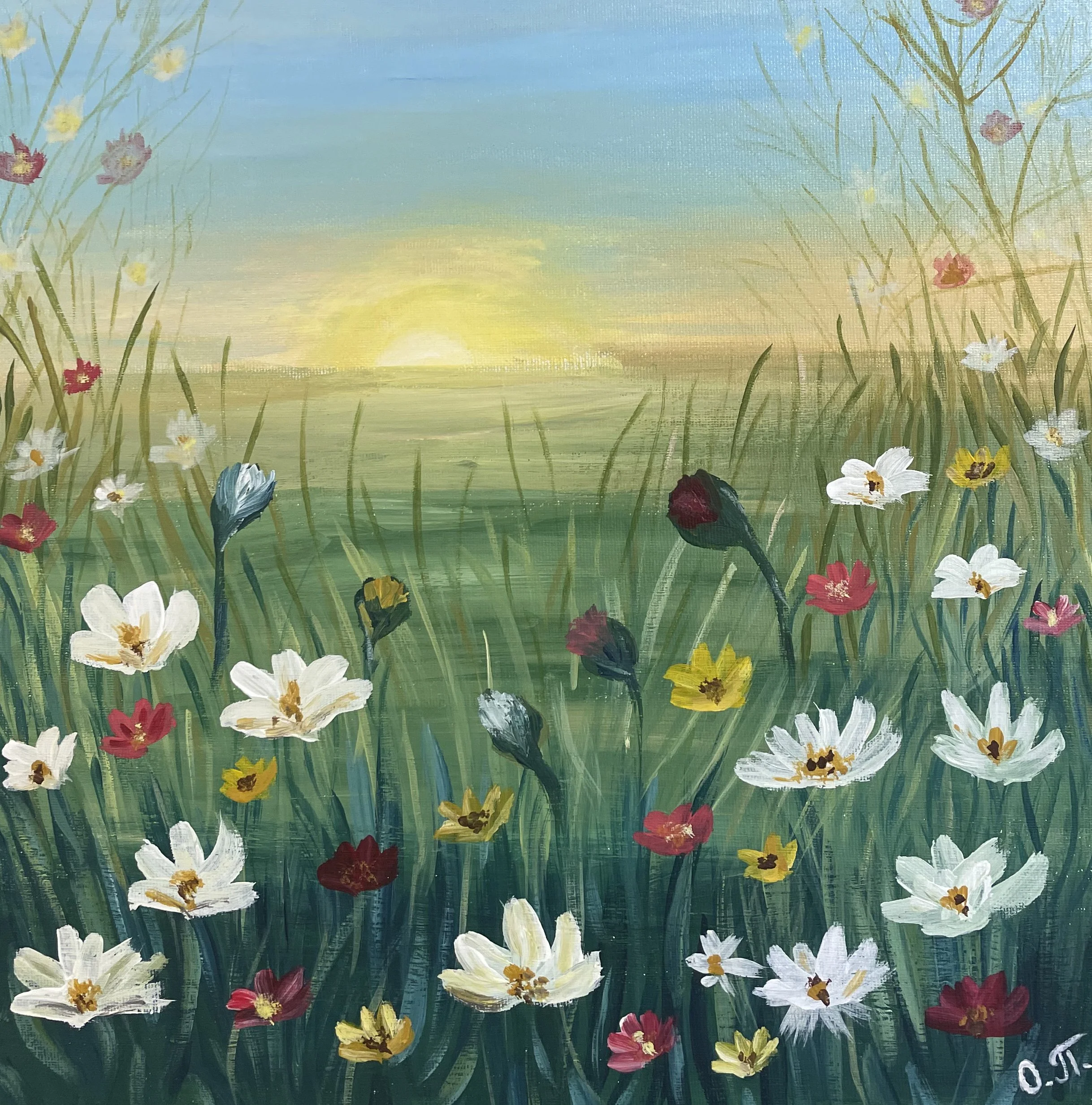   Morning Glory  (2023)  
30x30 cm, Acrylic on Canvas.