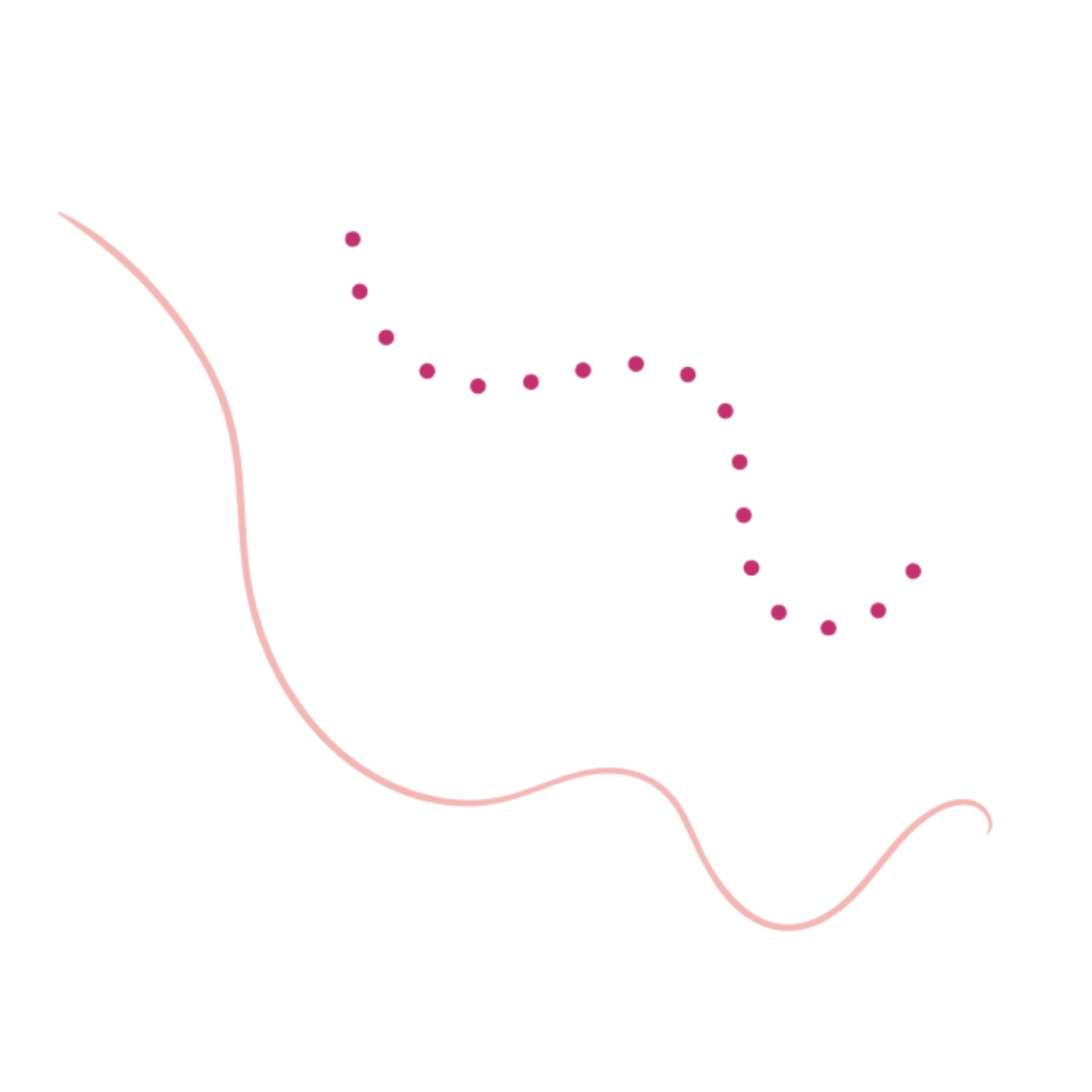 Abstract solid line and dotted line.