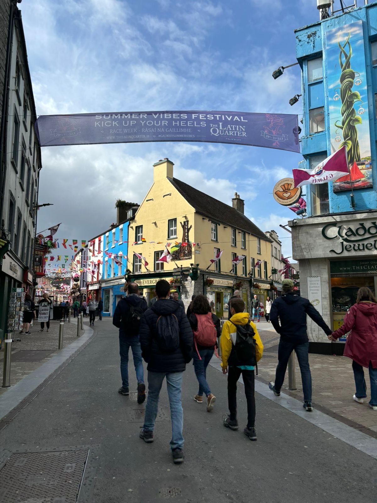 Shop Street in Galway City, a lively pedestrain area full of culture, music and Irish life.