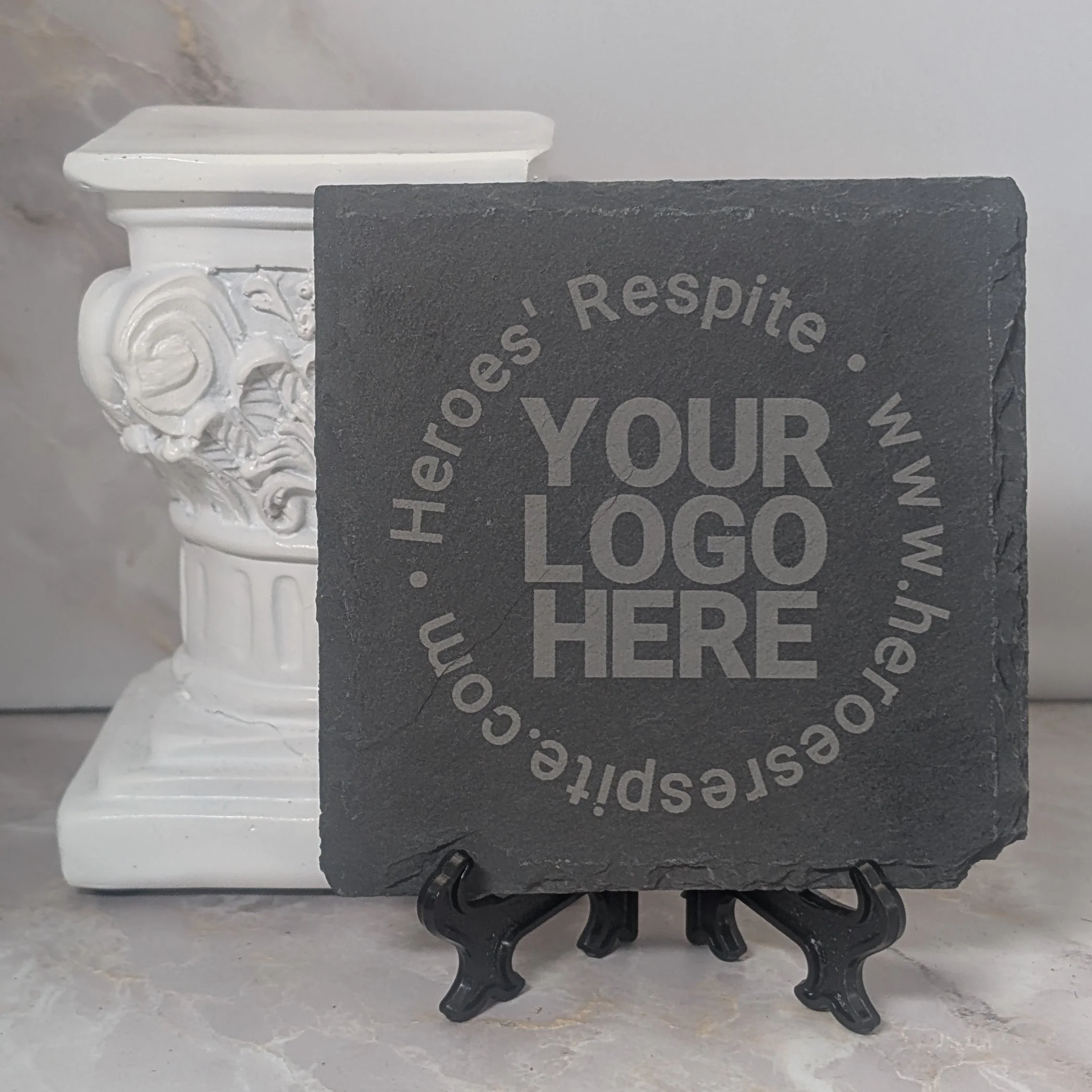 Custom Engraving on Slate Coaster