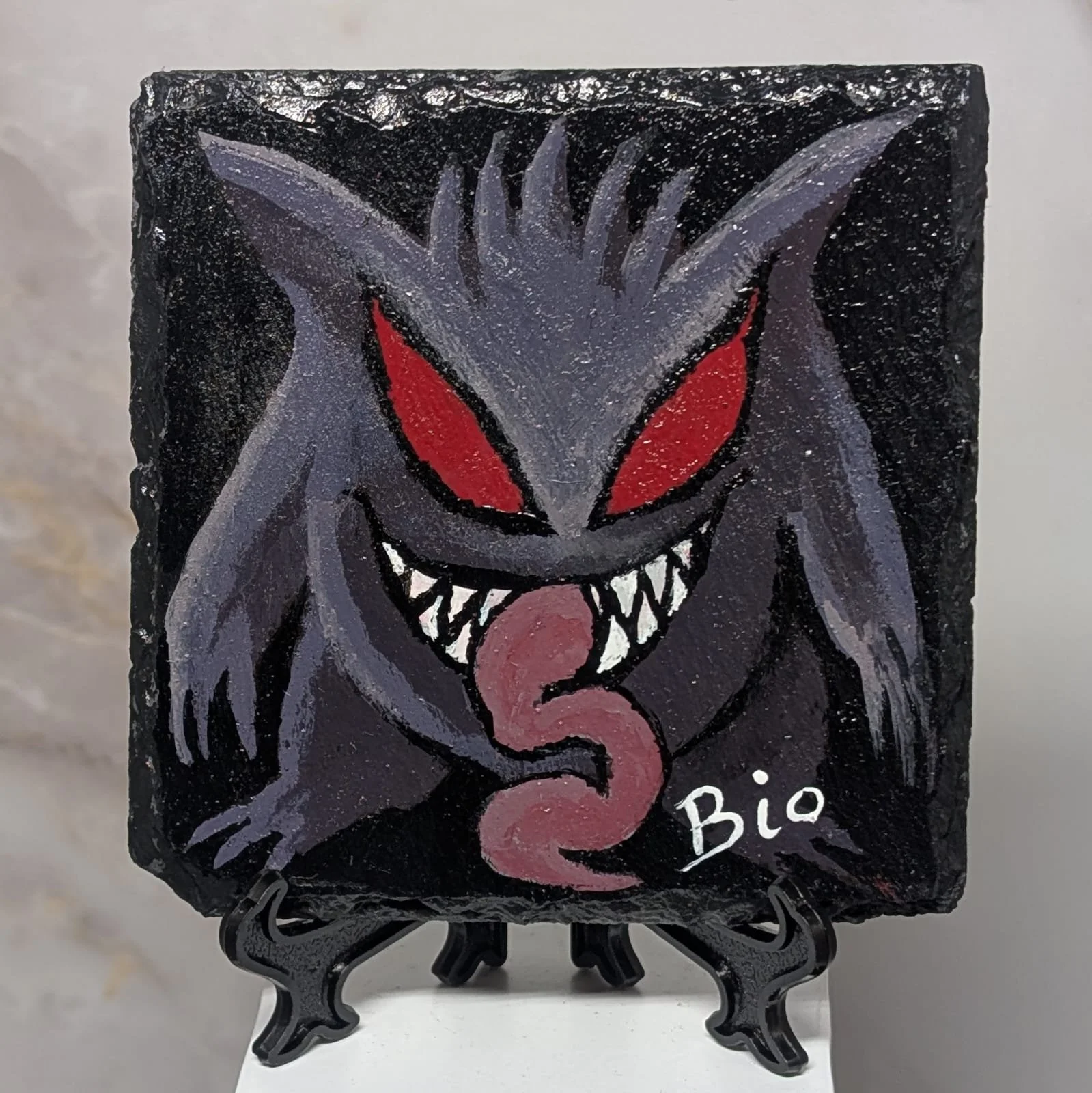 Hand Painted Ghost on Slate Coaster