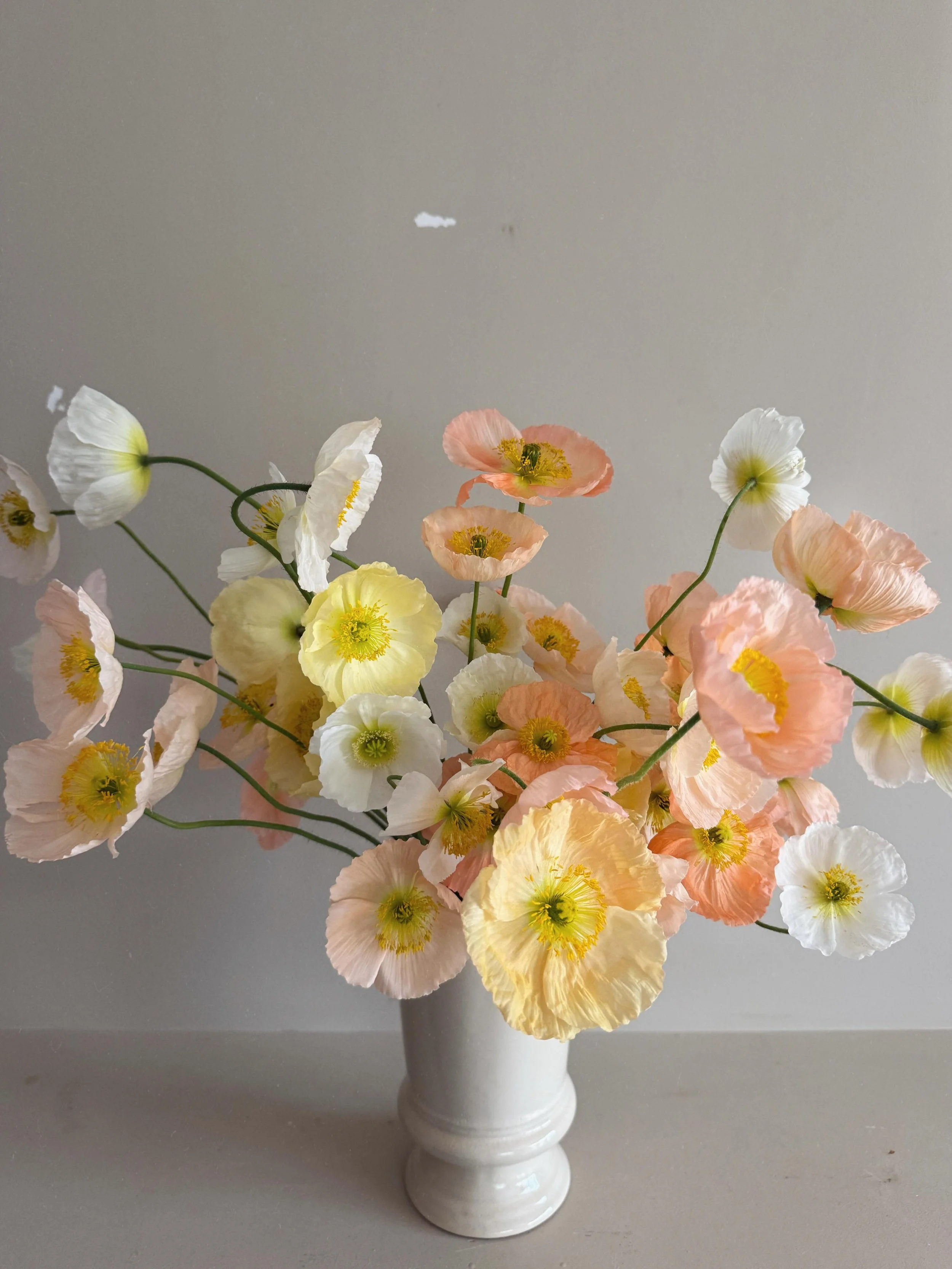 Ice cream palette poppies + my new @hmhome vases || H&amp;M&rsquo;s vase game is off the scale this season! 💪🏻🥹 I&rsquo;d made a mental note to buy one when Leanne @wildstonebotanica sent me a WhatsApp pic, and then on Friday when I dropped flower