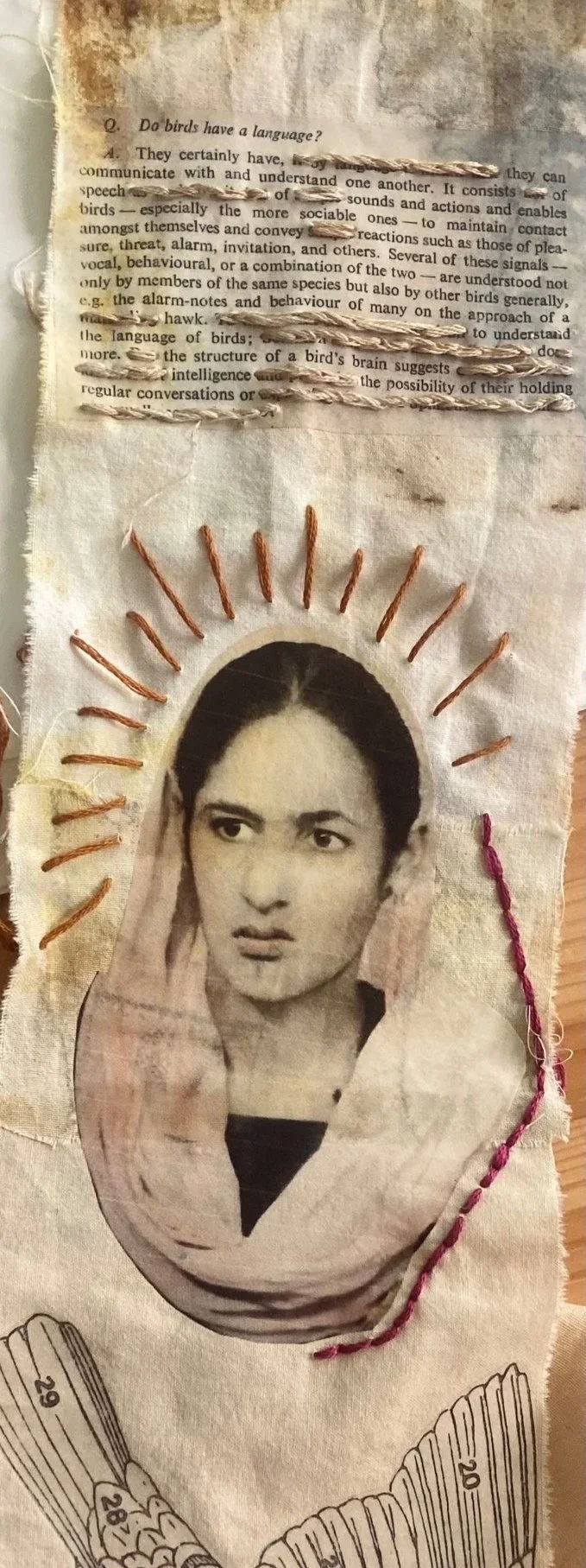 Ancestral scroll project 2025: exploring my maternal lineage through poetry and stitching. Work in progress. 