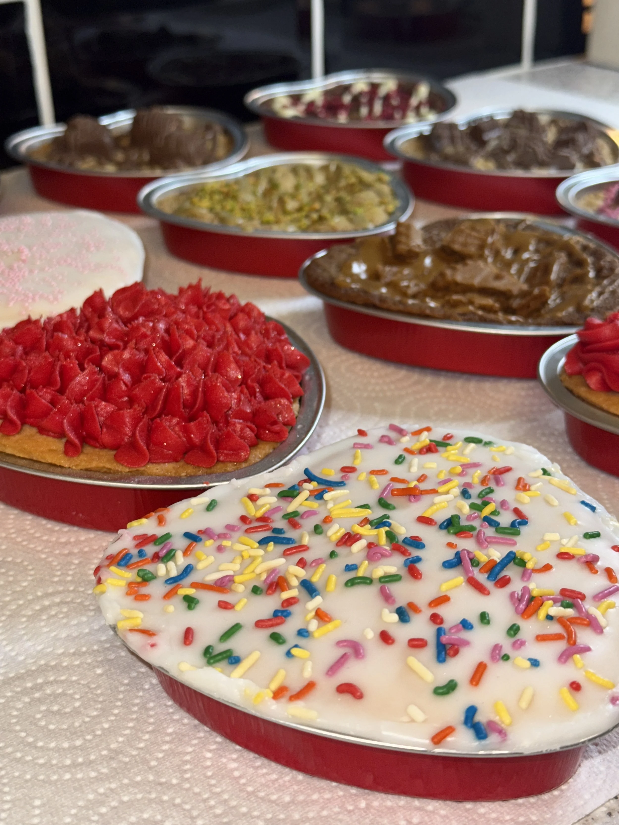 Mystery Bakes (Box of 3) Valentine heart cake / cookie / blondie/ brownie 5" pans