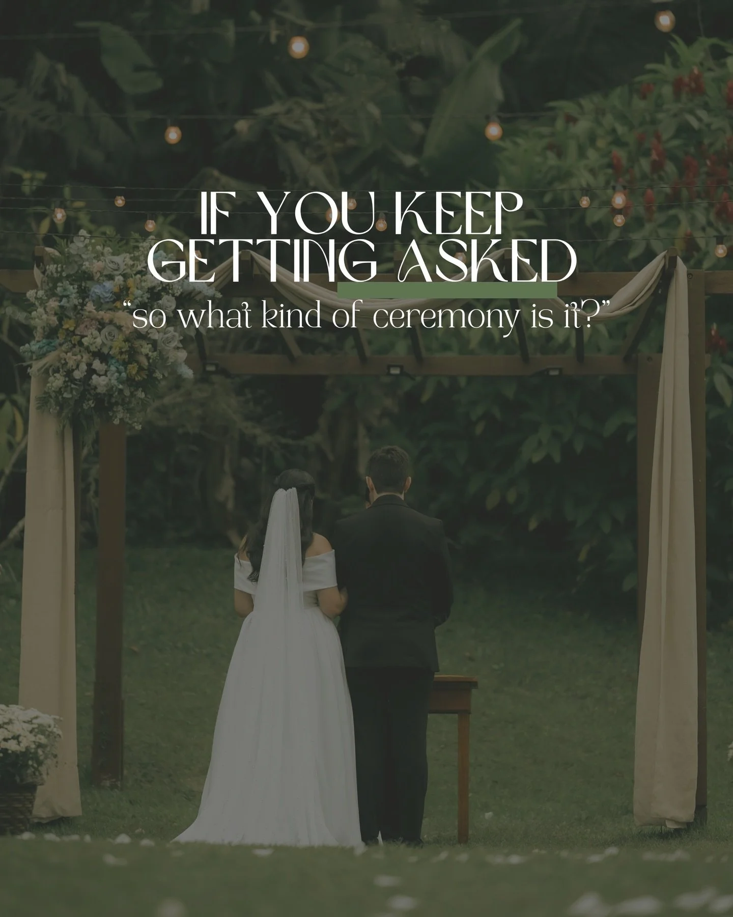If you&rsquo;re planning a wedding, you&rsquo;ve probably been asked this already&hellip;

&ldquo;So what kind of ceremony is it?&rdquo; 🤔

The honest answer is, it depends on you.

A celebrant-led ceremony gives you the space to include what feels 
