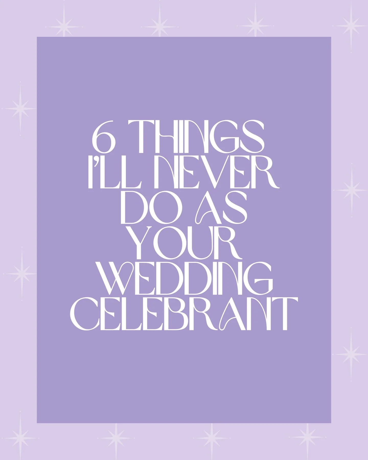 Celebrant confession&hellip; 🫢

There are a few things I simply will not do when it comes to your wedding ceremony.

I will not rush it.
I will not make you sound like every other couple.
And I will never treat the ceremony like the bit you just get