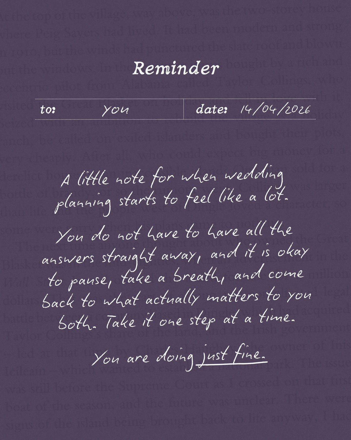 Wedding planning can feel like a lot sometimes, even when it is all exciting.

Here is your gentle reminder, you do not have to have it all figured out.

Save it, share it, come back to it when you need it 🤍

#weddingplanninguk #engageduk #weddingpl