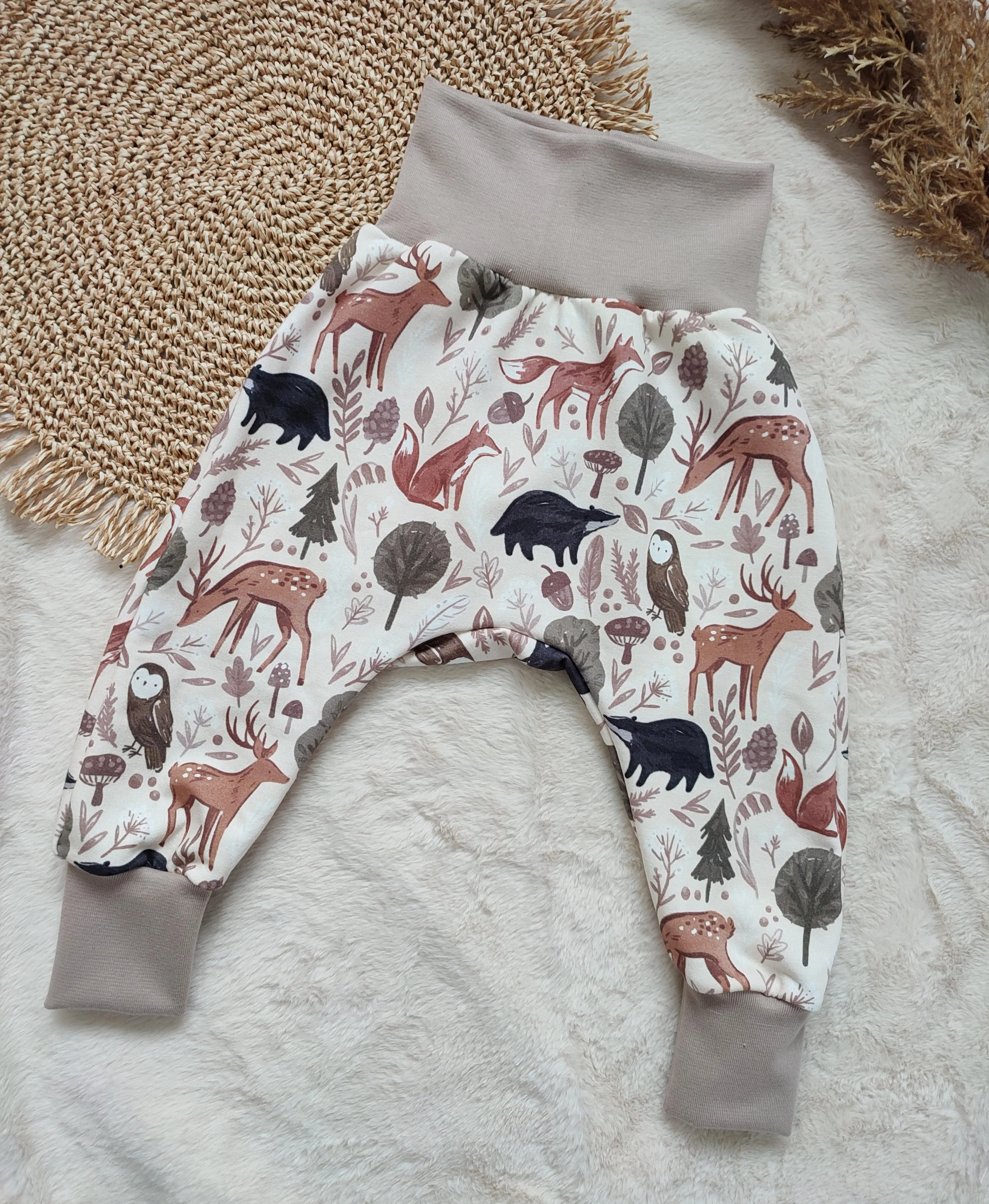 80 | Kuschelsweat Pumphose Waldtiere