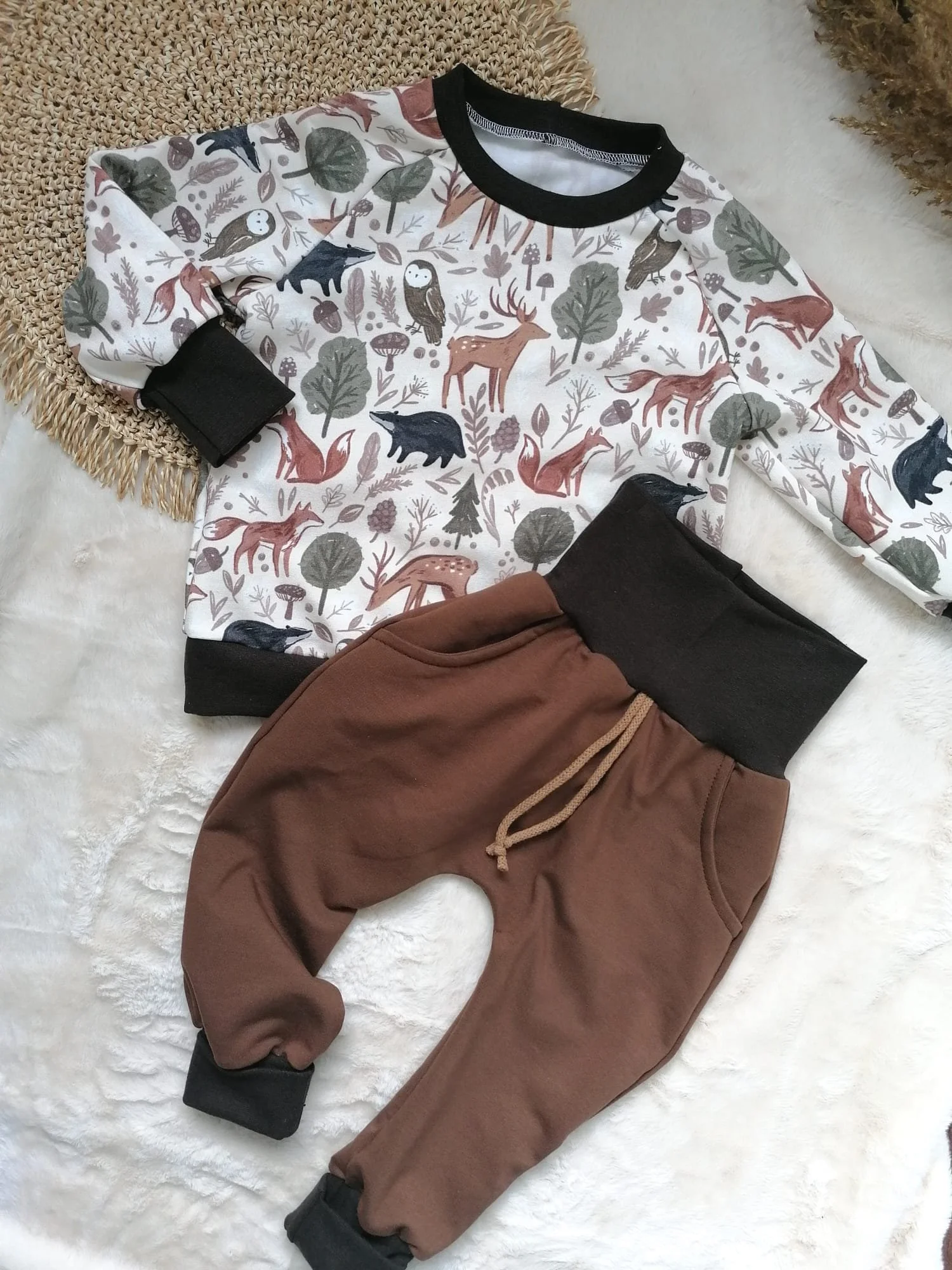 98 | Zweiteiler Hose und Pullover Waldtiere