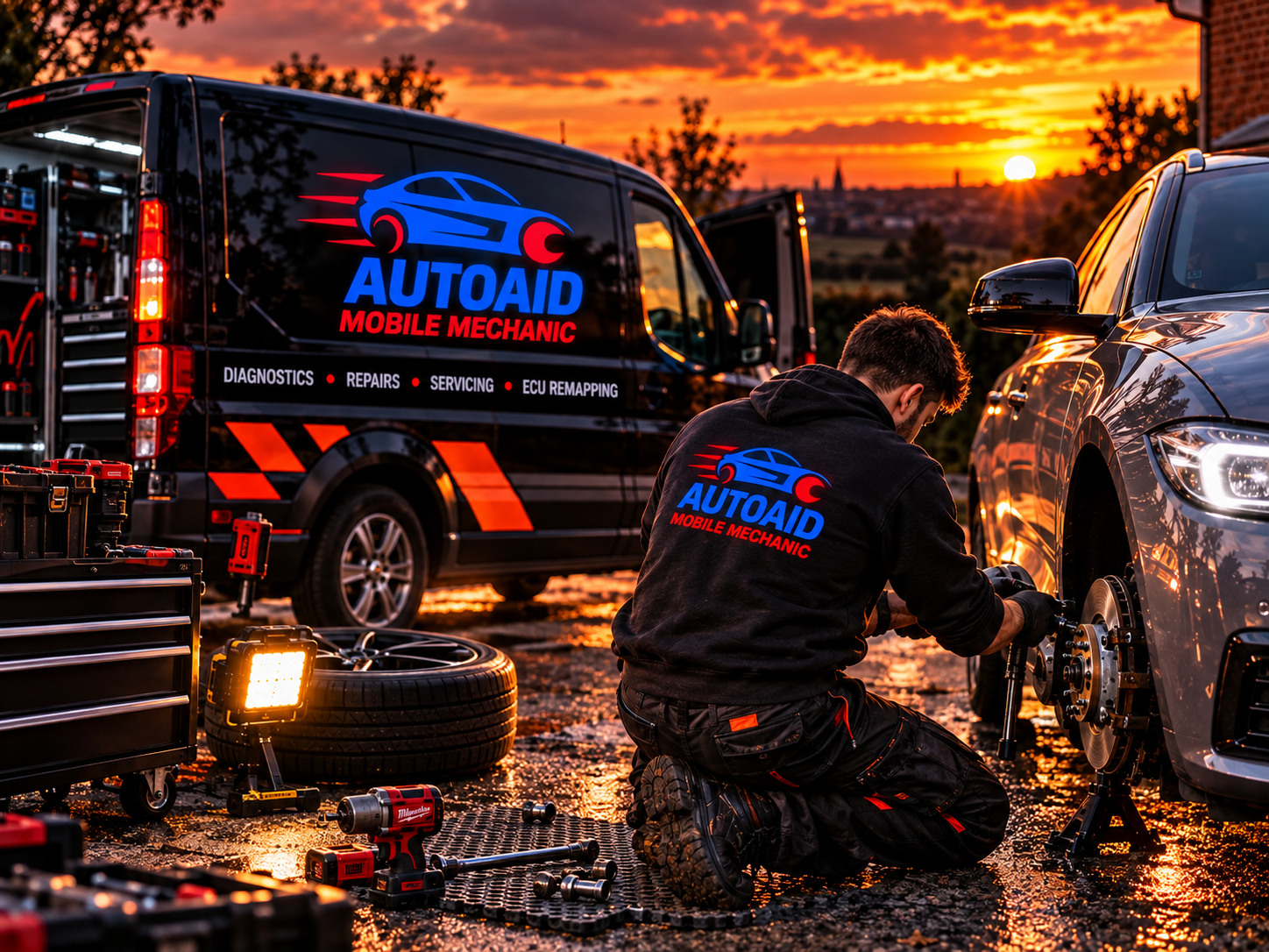 AutoAid Mobile Mechanic carrying out vehicle repairs in Warrington