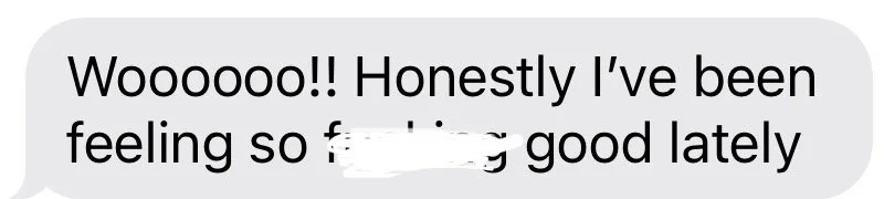 message from client who now feels amazing after doing the organic acids test