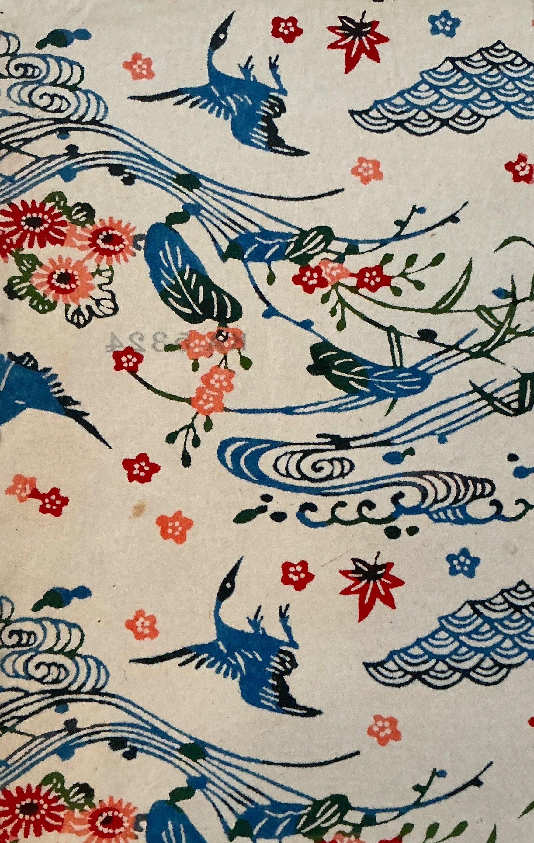 Washi Kozo Cranes on White Notebook