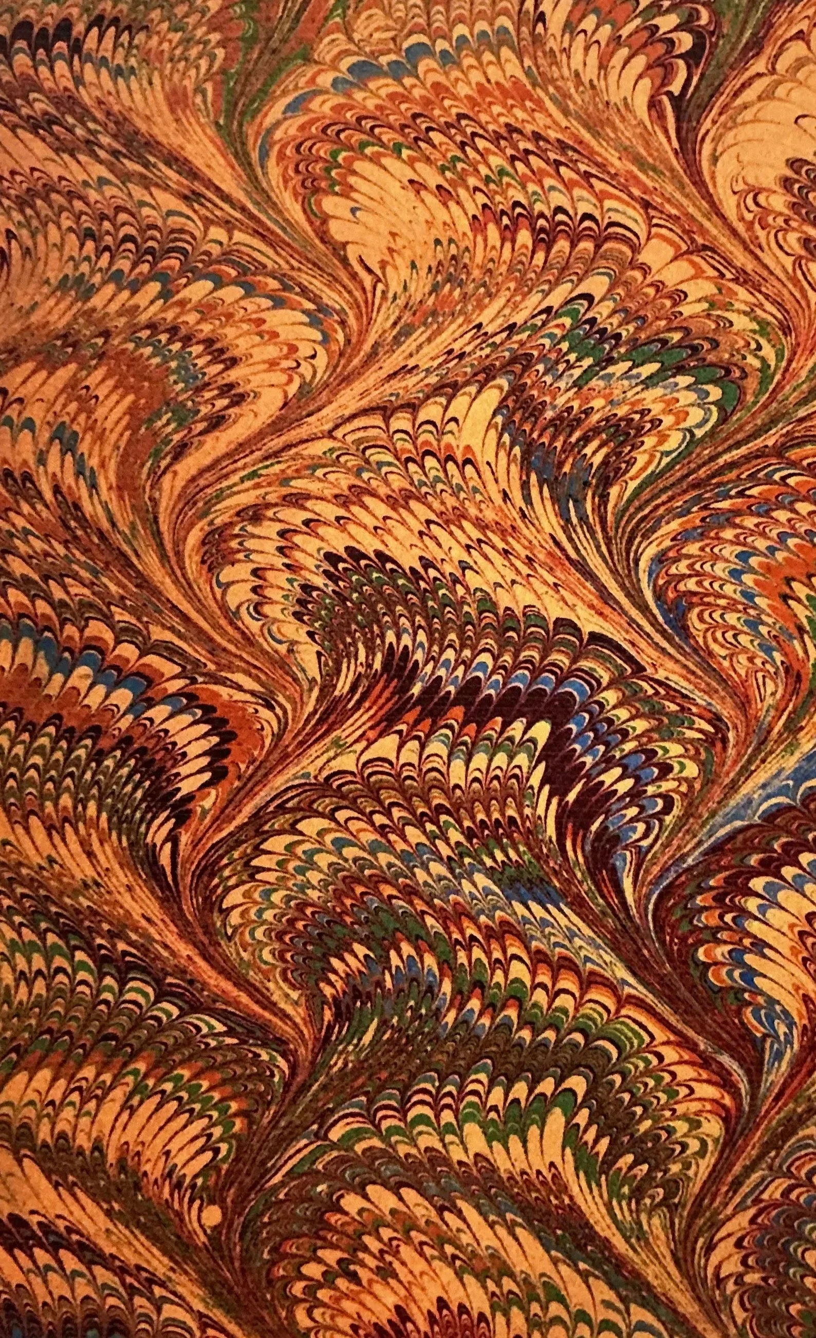 Gold Feather Marble Notebook