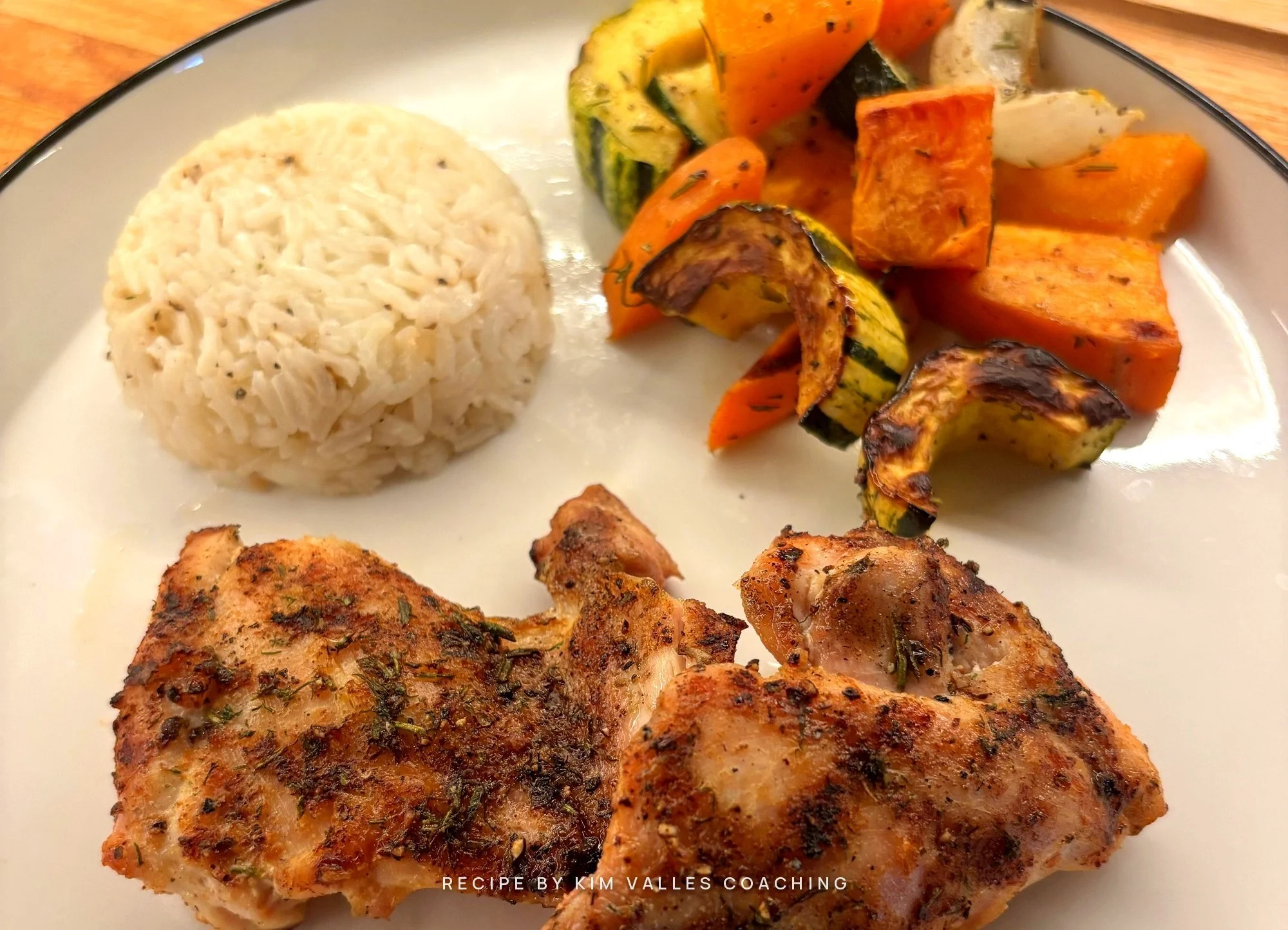 Grilled Chicken with Rosemary &amp; Dill Roasted Fall Vegetables