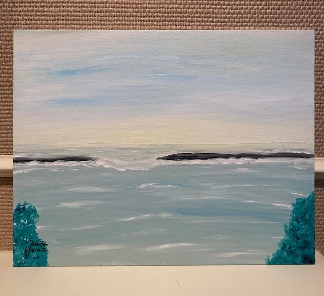 Beautiful Original Seascape Painting "Sunset Over the Bay"